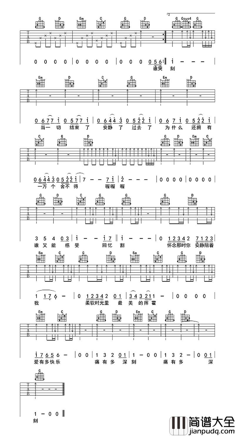 国王与乞丐吉他谱_华晨宇/杨宗纬_他的不甘心最后像乞丐一样，只剩下淡淡的忧愁
