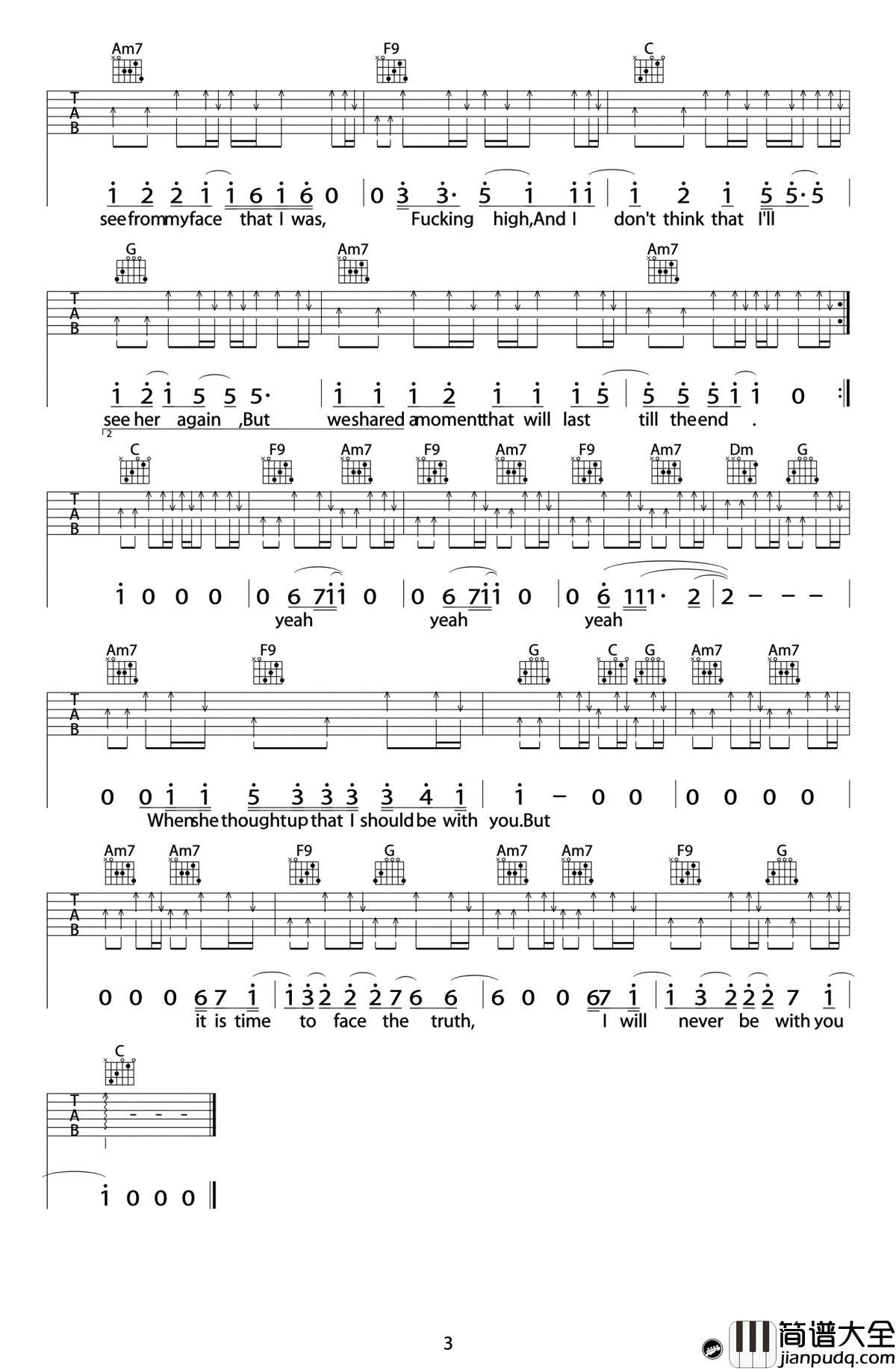 You_Are_Beautiful吉他谱_C调弹唱六线谱_James_Blunt