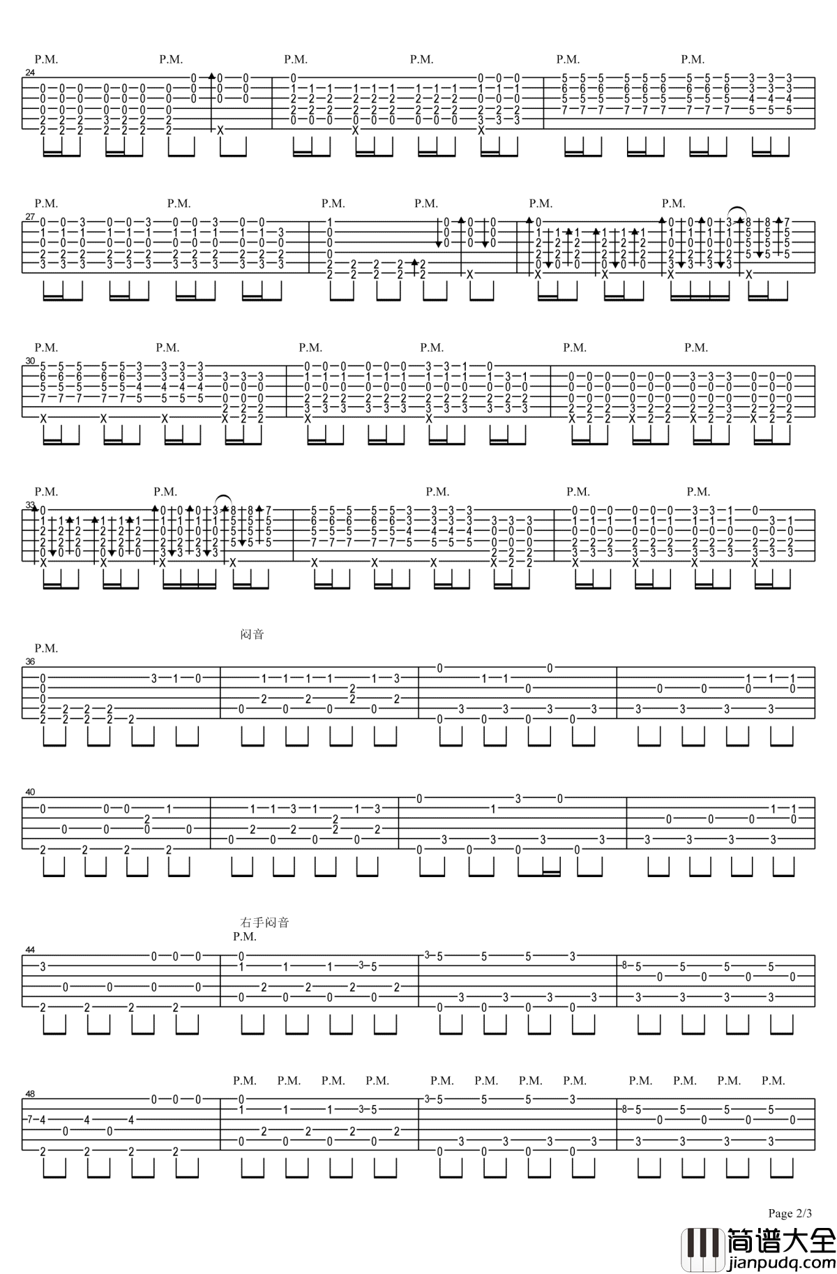 Faded吉他指弹谱+GTP谱_潇潇指弹吉他谱_faded最新版