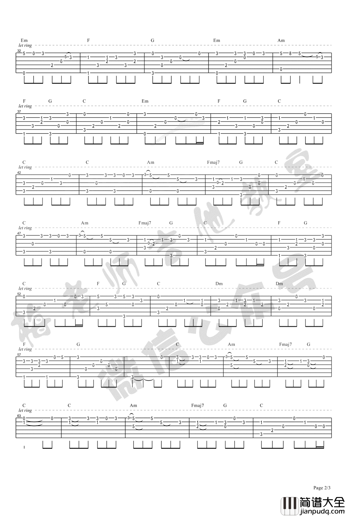 成都指弹谱简单版_赵雷_成都_吉他独奏谱_指弹吉他演示视频