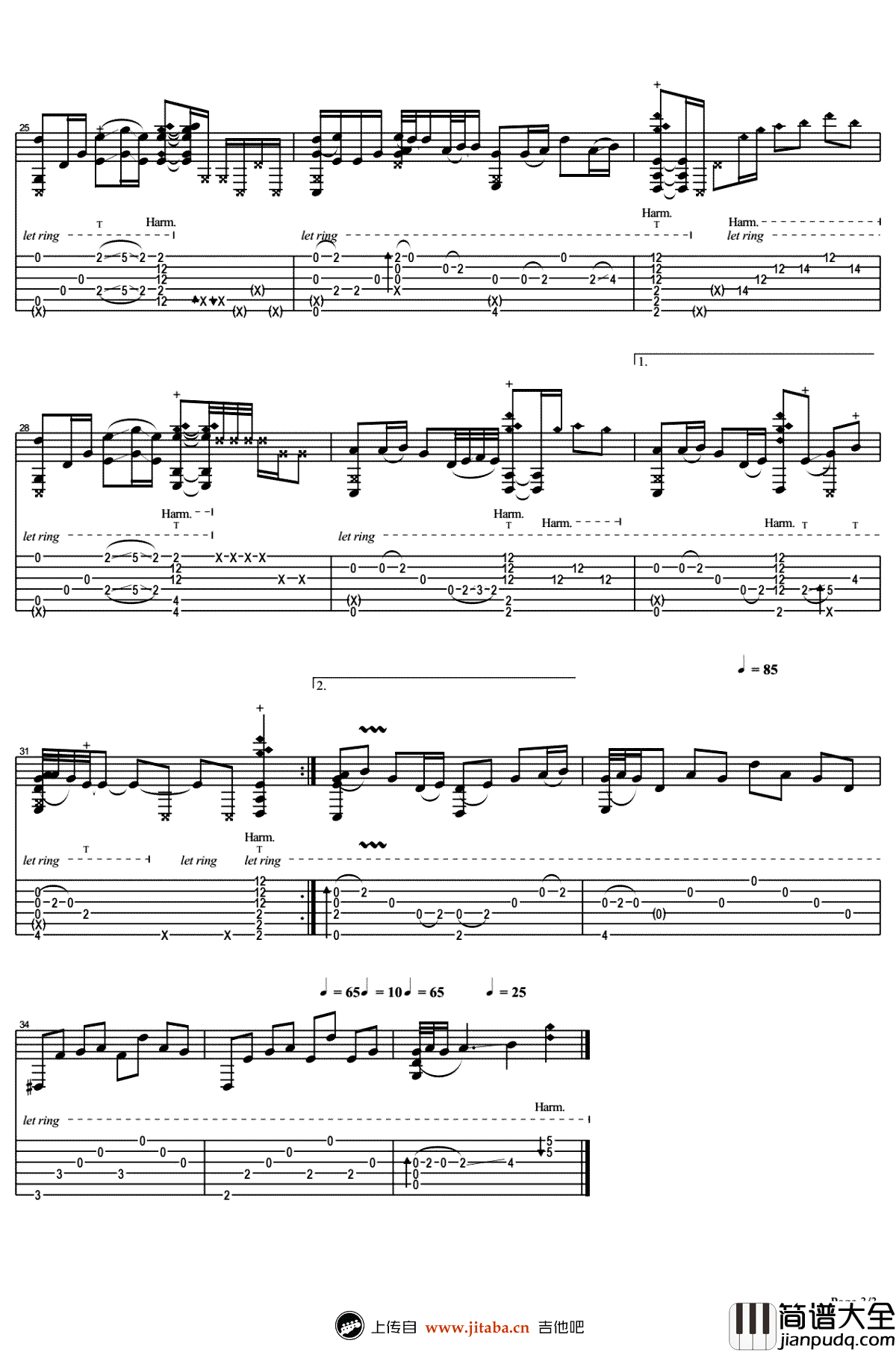 鸿雁指弹吉他谱__鸿雁_吉他独奏谱_指弹演奏视频