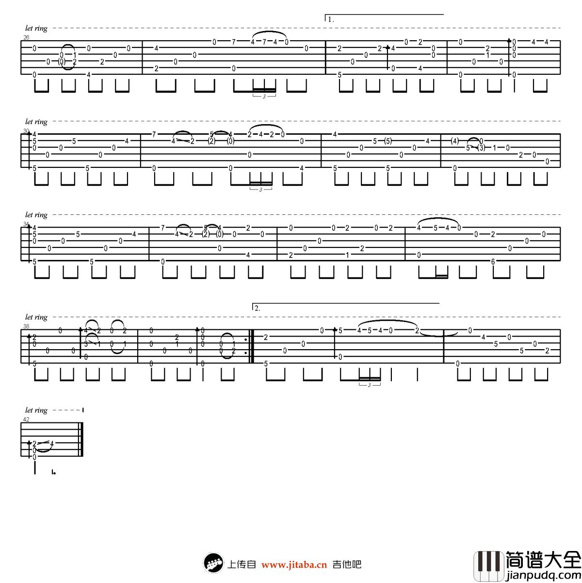 flower指弹谱_吉他独奏谱_岸部真明