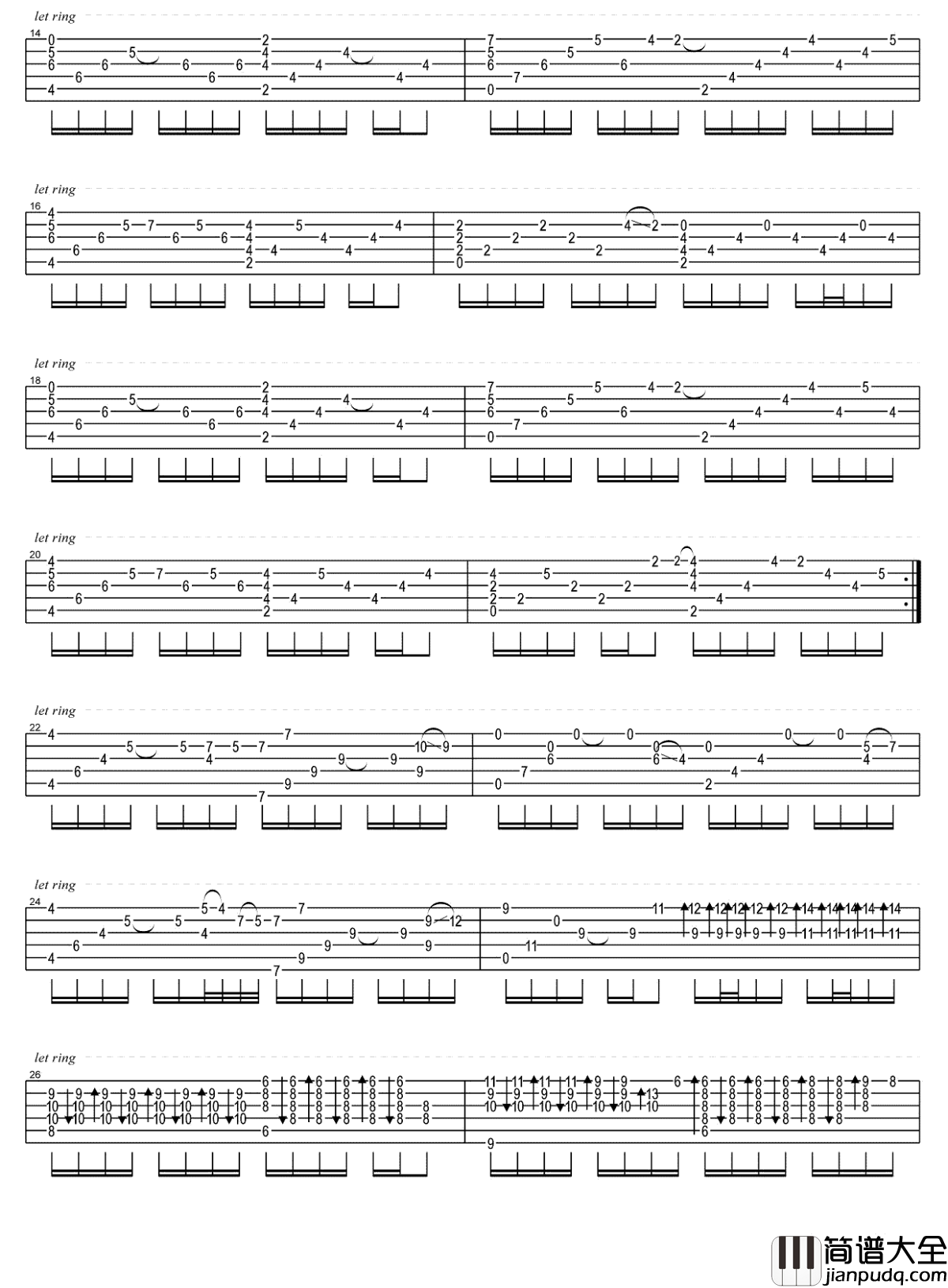 My_heart_will_go_on吉他谱指弹版_泰坦尼克号主题曲_我心永恒_