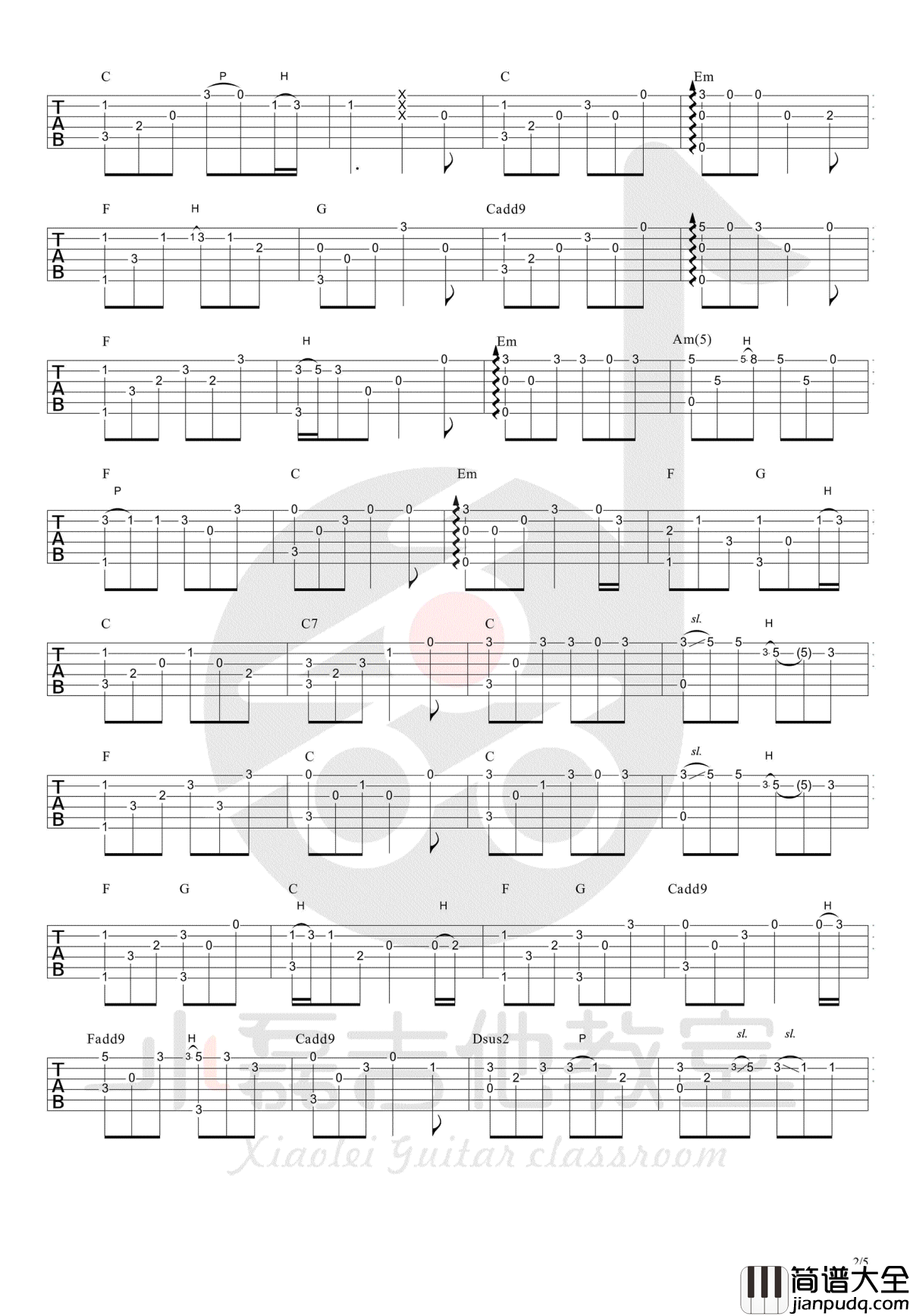 成都指弹谱_赵雷_成都_吉他独奏谱_吉他示范视频