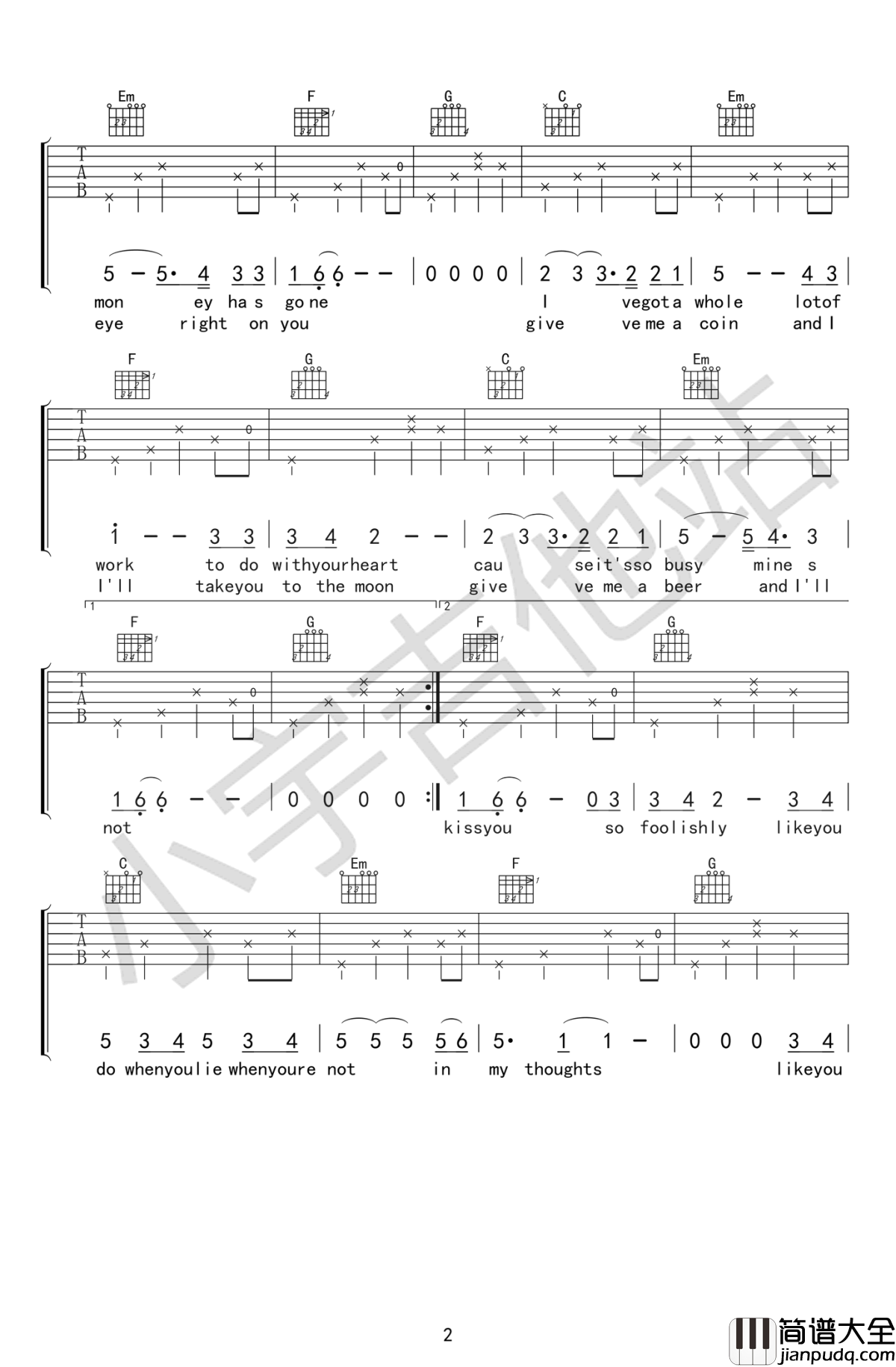 Loving_Strangers吉他谱_C调弹唱谱_谭秋娟