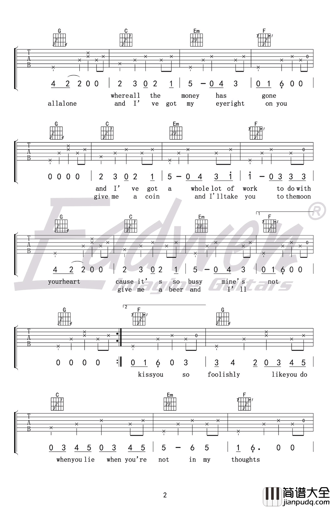 loving_strangers吉他谱_中国好声音谭秋娟_吉他教学视频