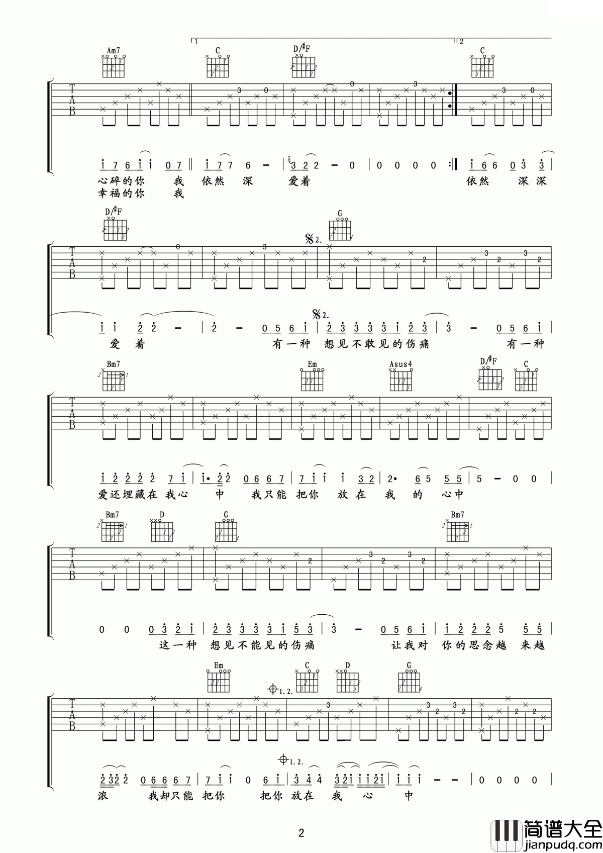 听说爱情回来过吉他谱_林忆莲_依恋的,不舍的,就在今天断了吧