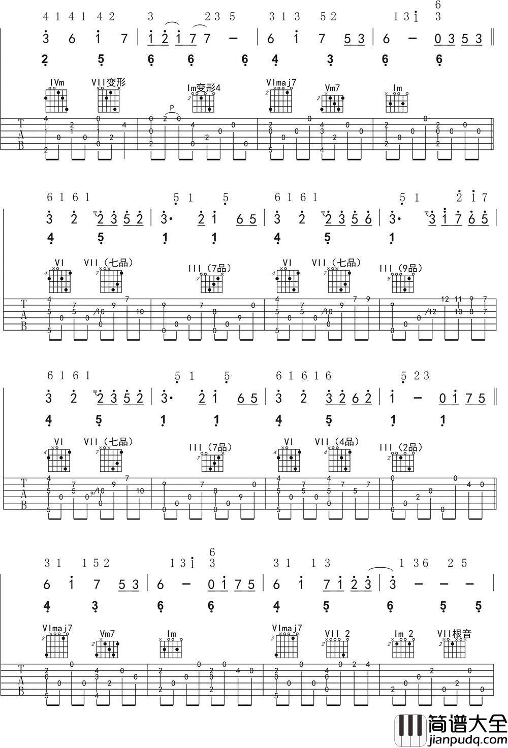 奇迹的山吉他谱_岸部真明_有什么比眼前的苍山与溪流，薄云和清风更重要的