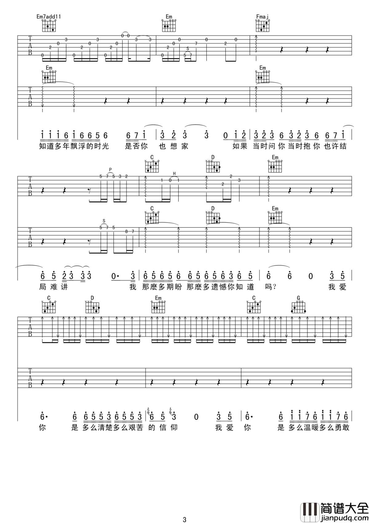 信仰吉他谱_张信哲_岁月静好，爱也是一种信仰