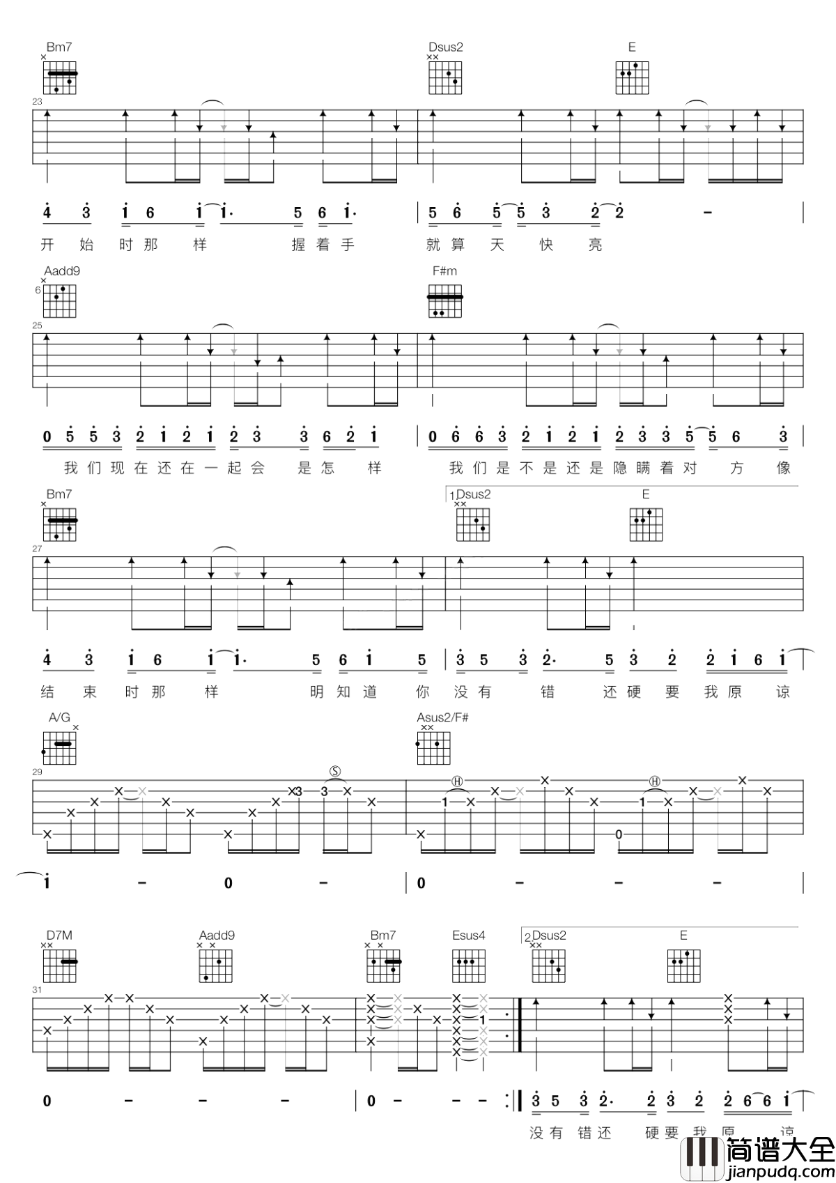 怎样吉他谱_戴佩妮_如果没有如果，后来也没有后来