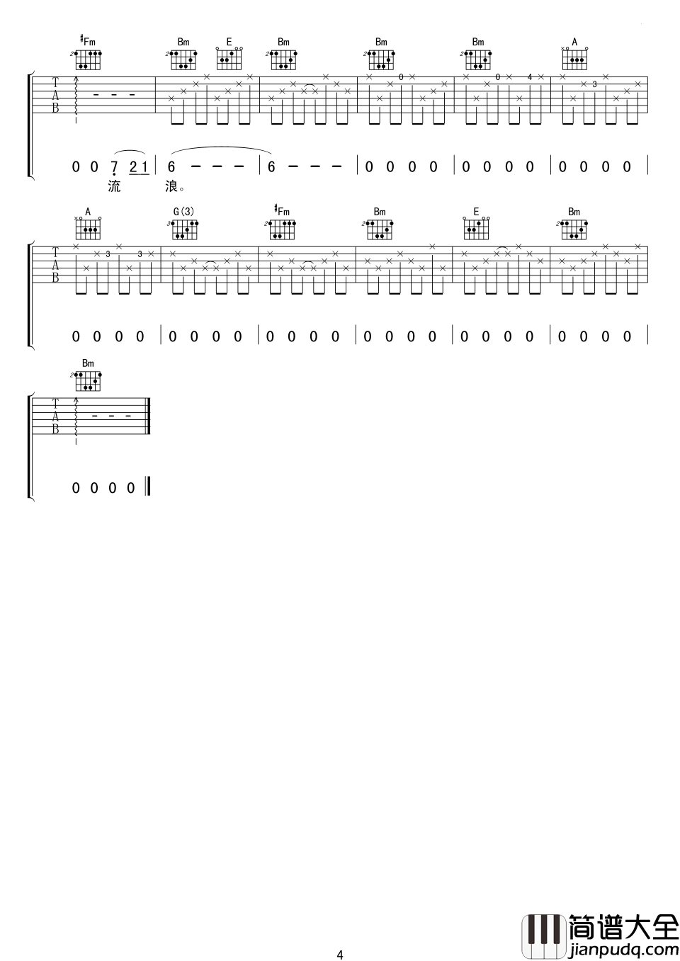 橄榄树吉他谱_齐豫_不要问我从哪里来