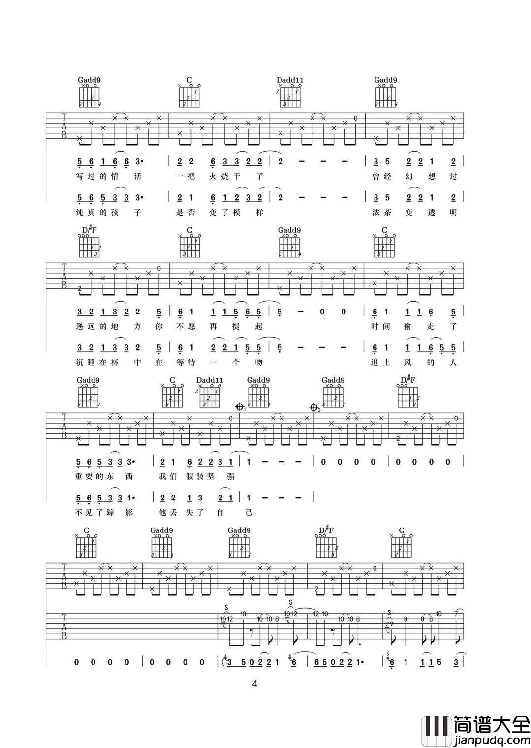 追风吉他谱_李晋_追上风的人不见了踪影