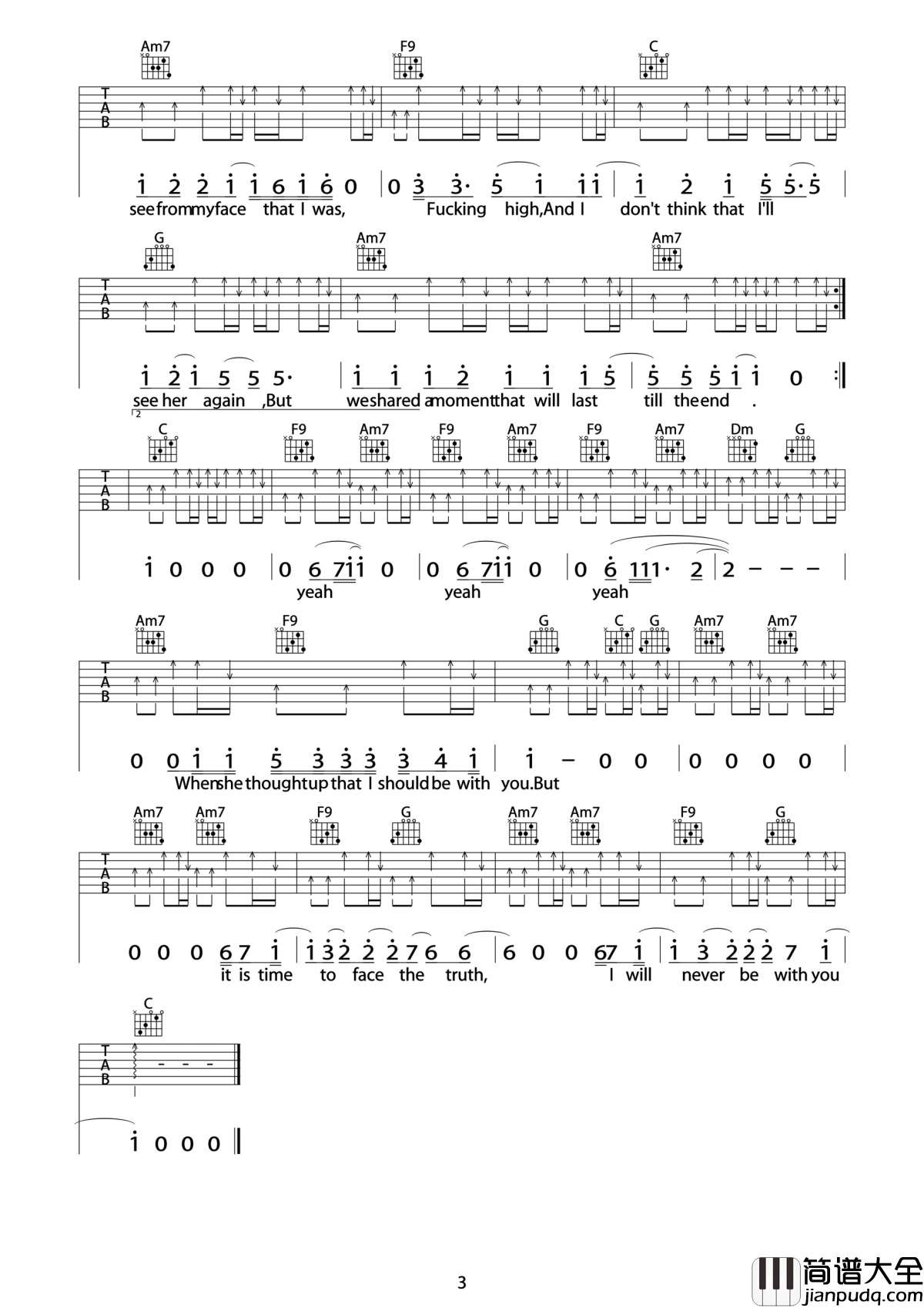 You_Are_Beautiful吉他谱_james_blunt_旋律动人，史诗般的大气矜贵