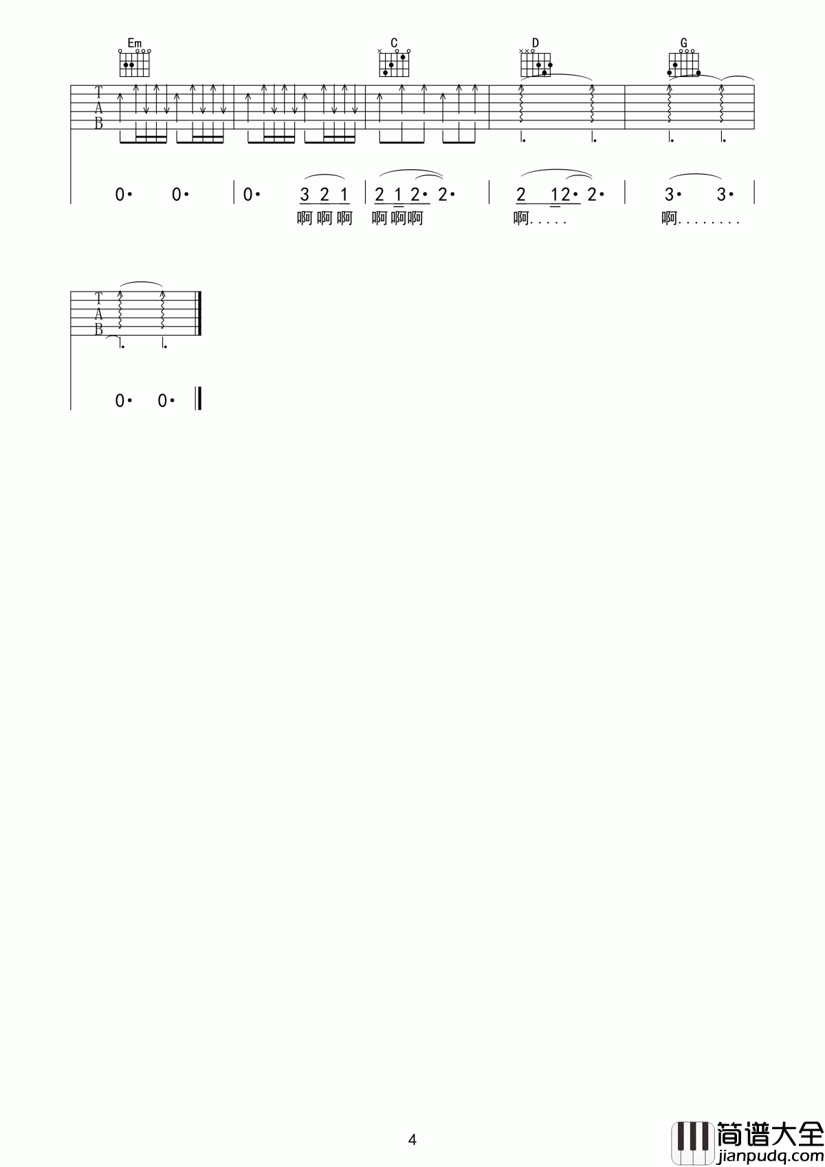 美丽新世界吉他谱_伍佰_对陌生人的倾诉不无视也不关心