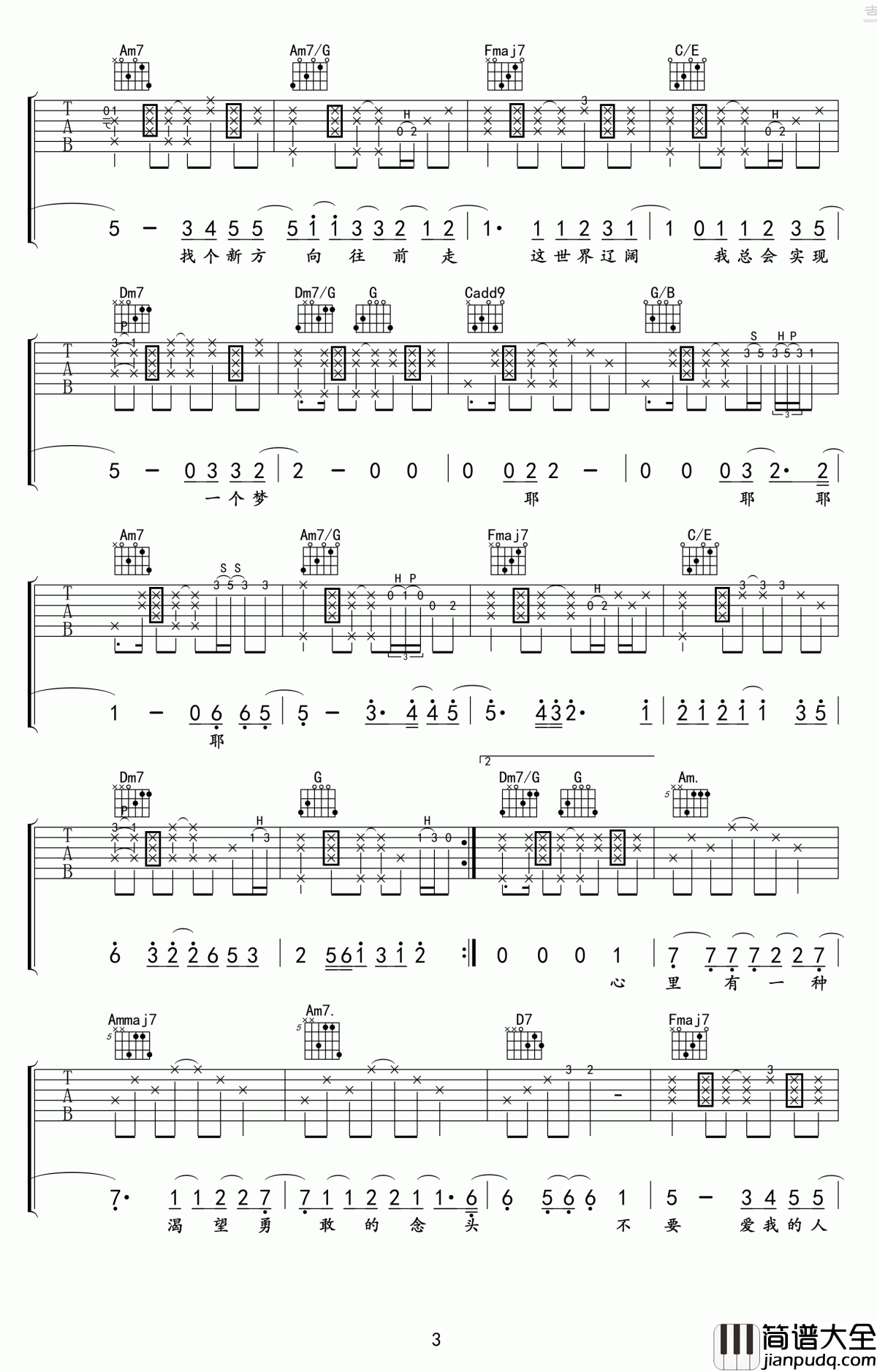 解脱吉他谱_张惠妹_变了心的人留不住，与其在自怜自艾，不如放下，才会解脱