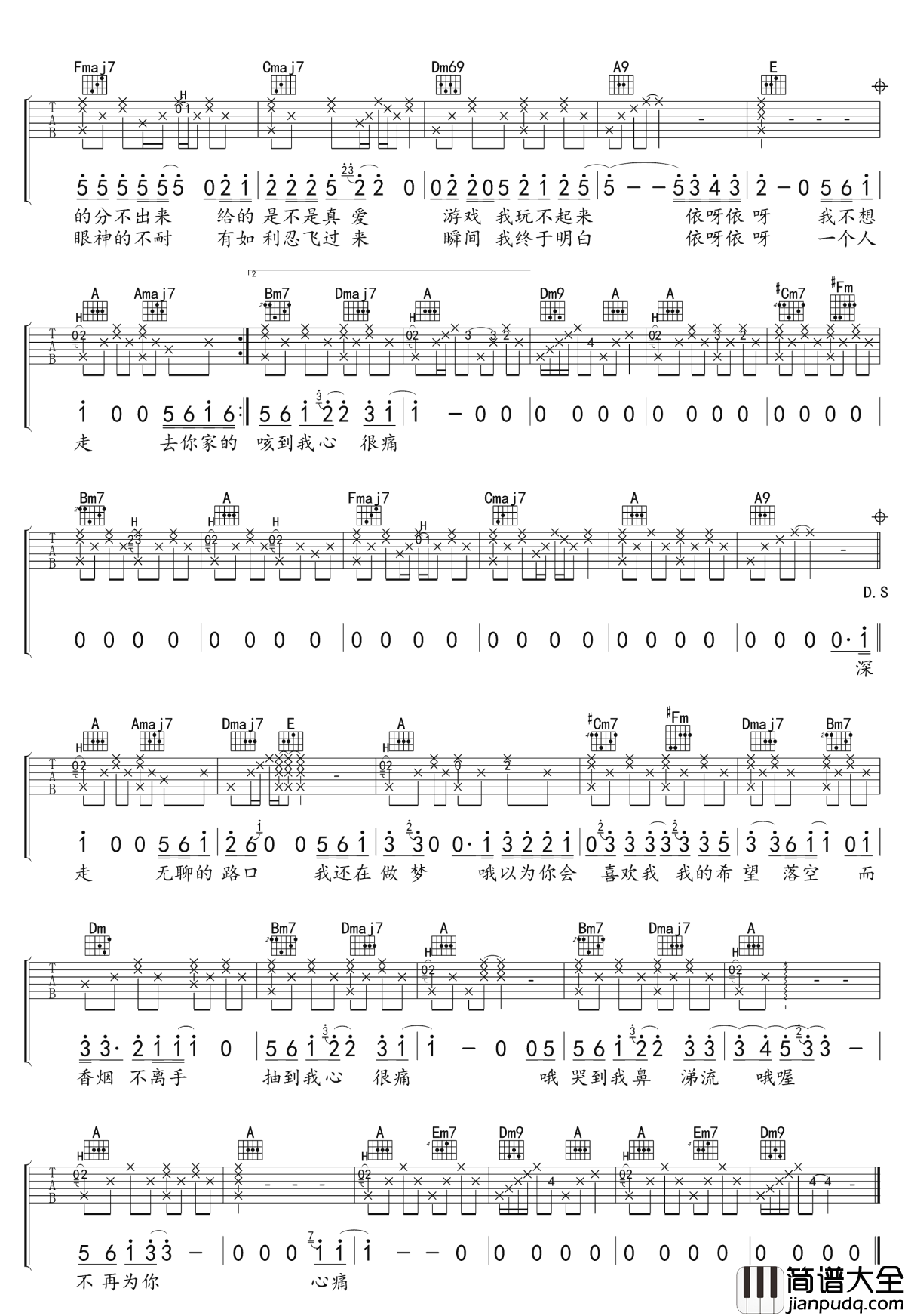 路口吉他谱_张震岳_为什么张震岳总能打动我们