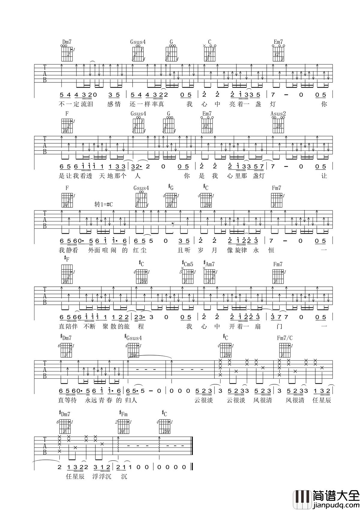 岁月吉他谱_王菲/那英_20年岁月:珍惜眼前人,心中无黄昏