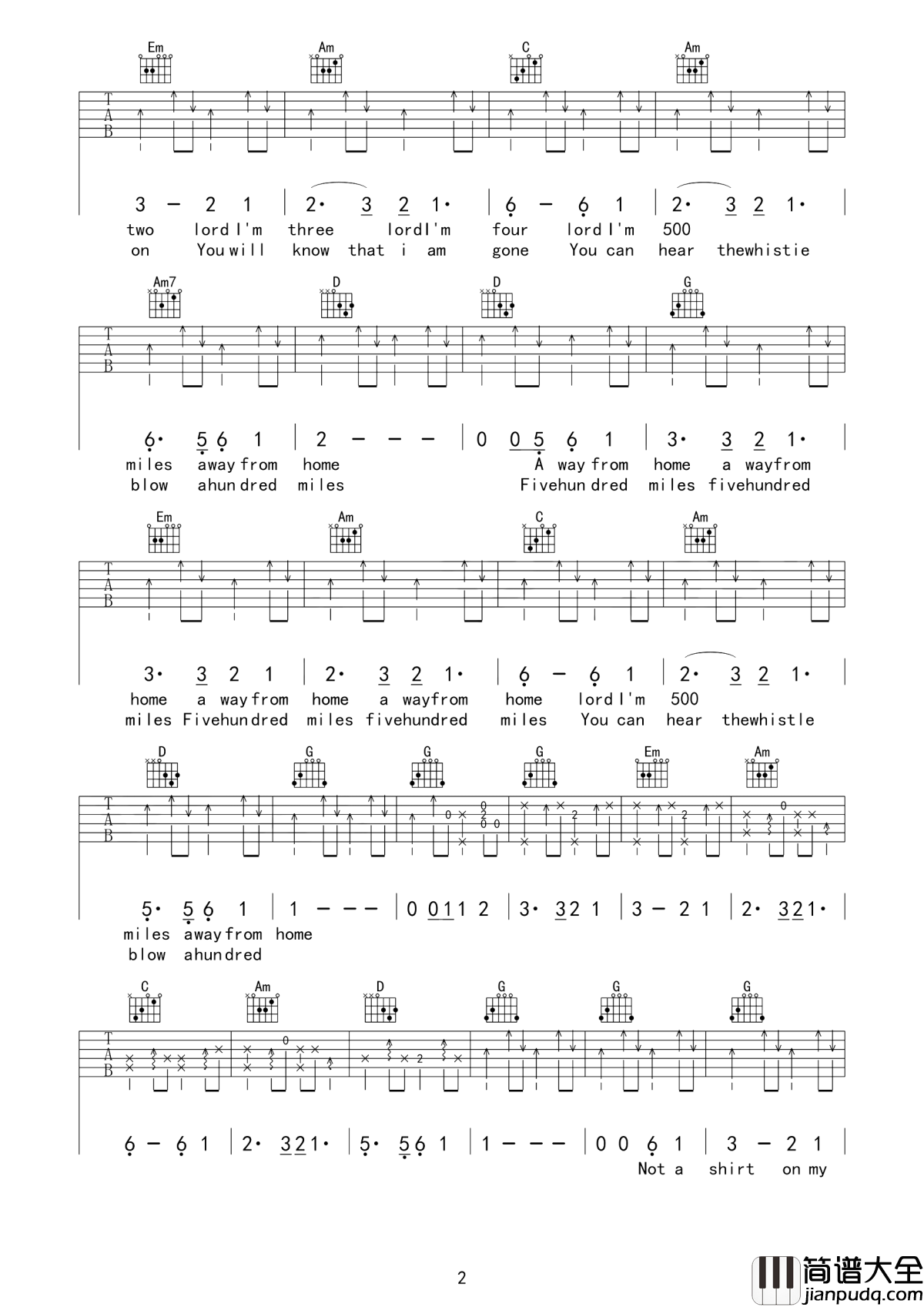 500_miles吉他谱_The_Brothers_Four_、深处从未被人发现过的灵泉音乐，就沁入心脾