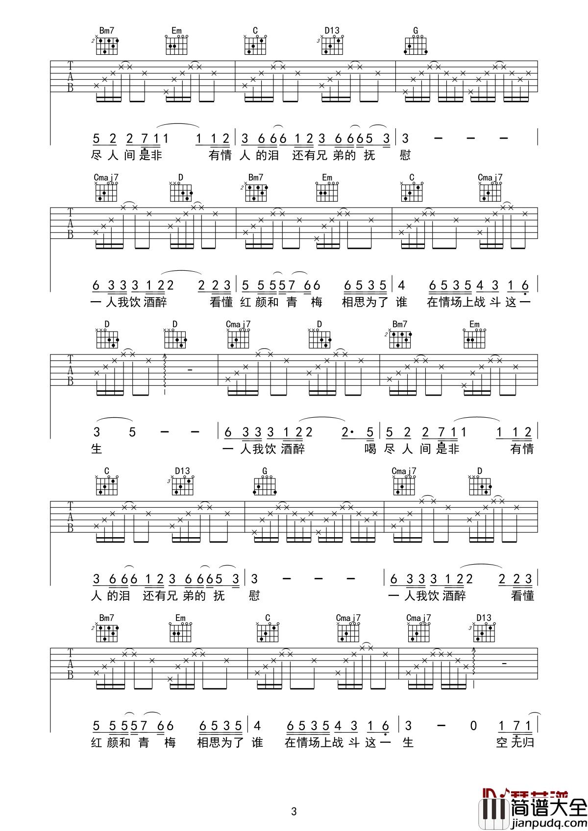 聊江湖吉他谱_李袁杰_/_刘旭阳_一切都是故事一切也都是江湖