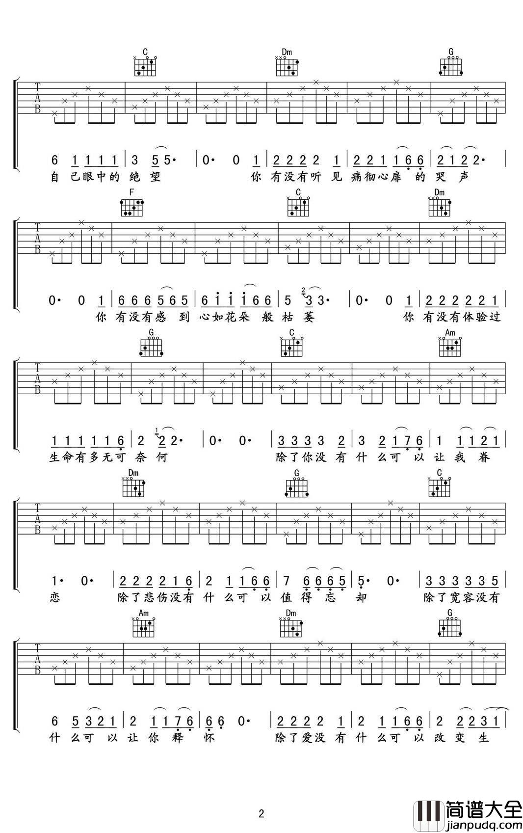 硬币吉他谱_汪峰_你有没有扔过一枚硬币选择正反面?