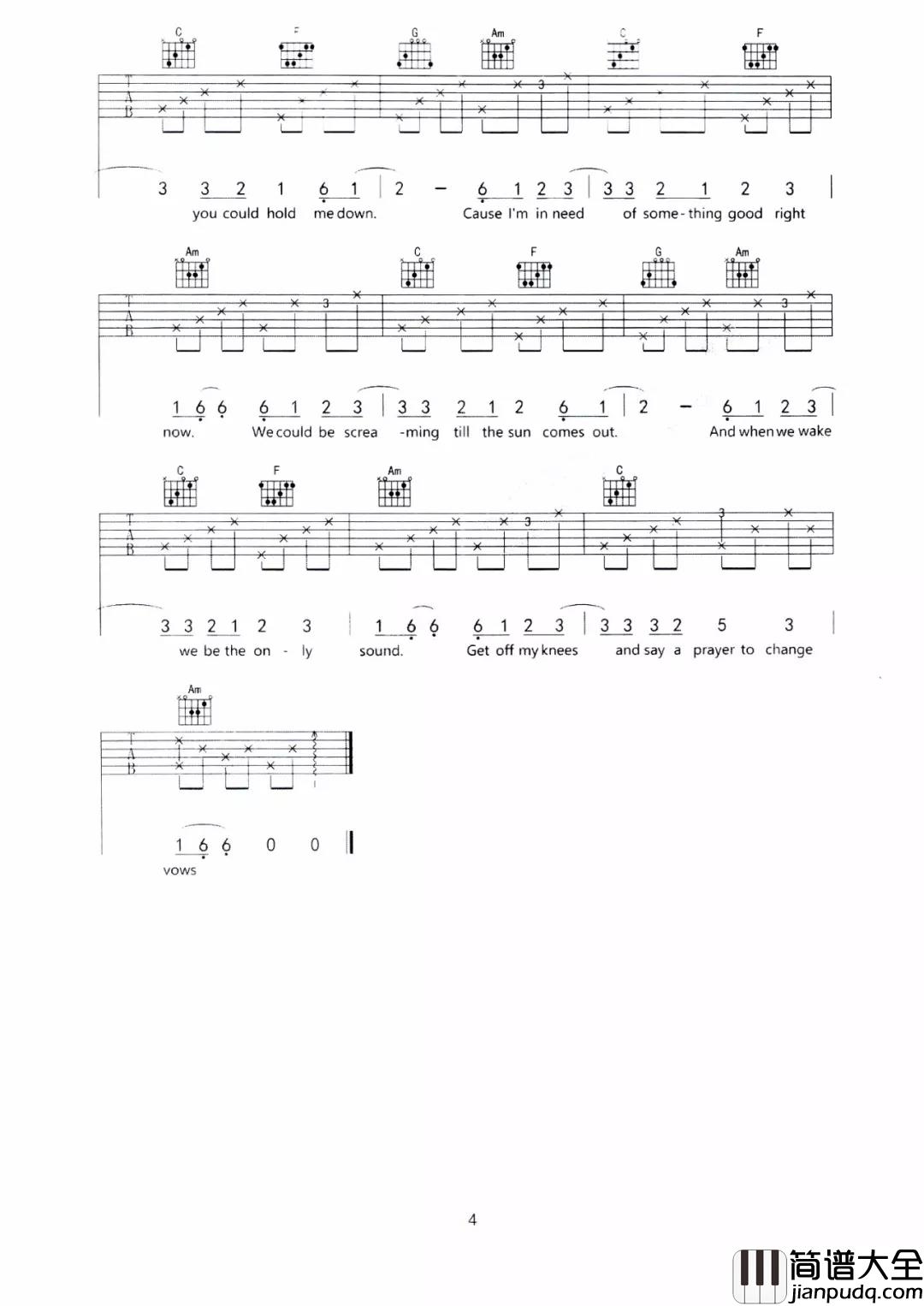 HandClap吉他谱_Vertical_Vibe__抖音很燃，听到就想跳舞