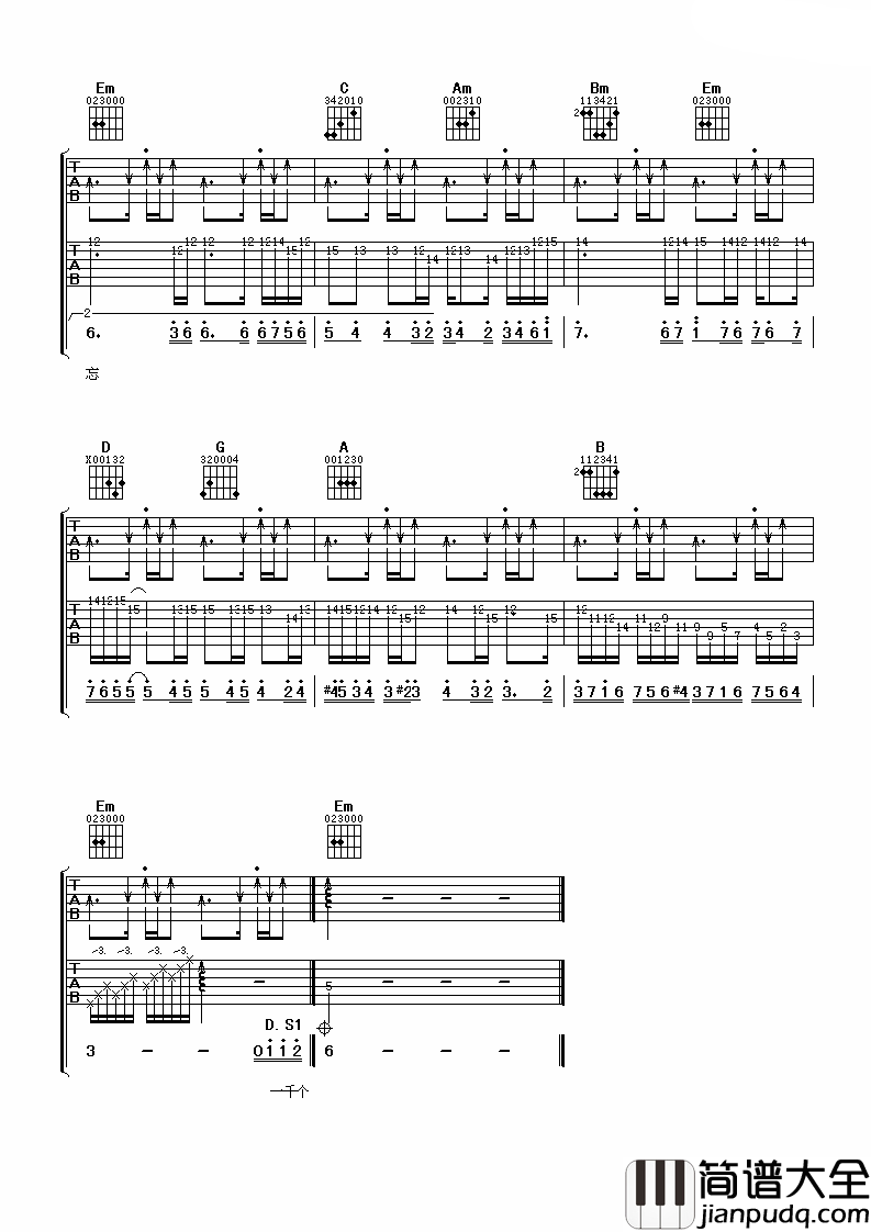 一千个伤心的理由吉他谱_张学友_在别人的故事里我被遗忘