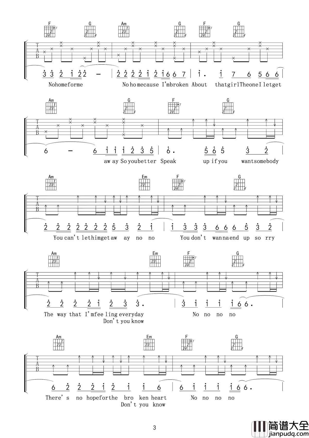 that_girl吉他谱_Olly_Murs_一个英语不及格的中学生唱火成收费