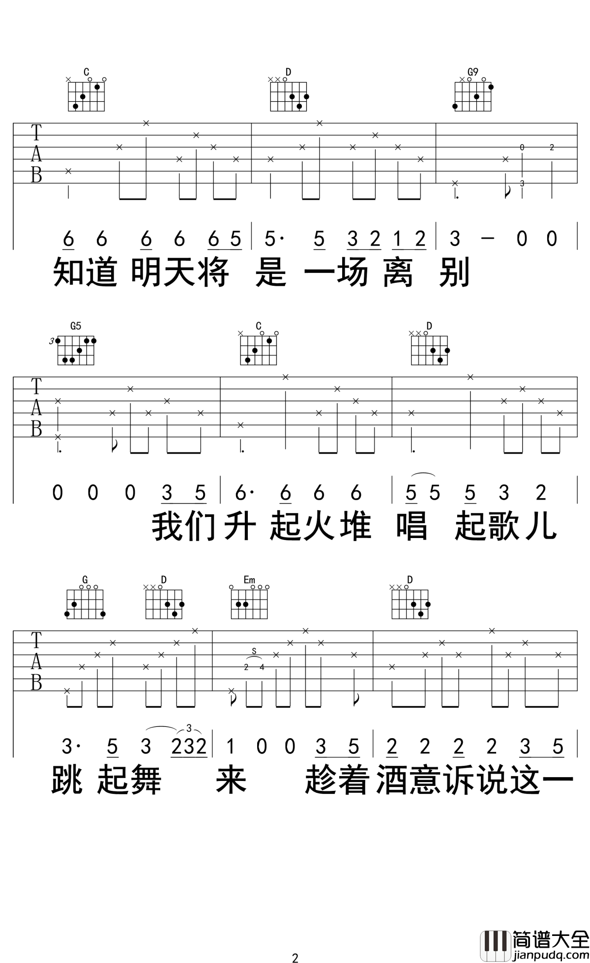 别知己吉他谱_海来阿木/阿呷拉古/曲比阿且_高山流水知音难觅