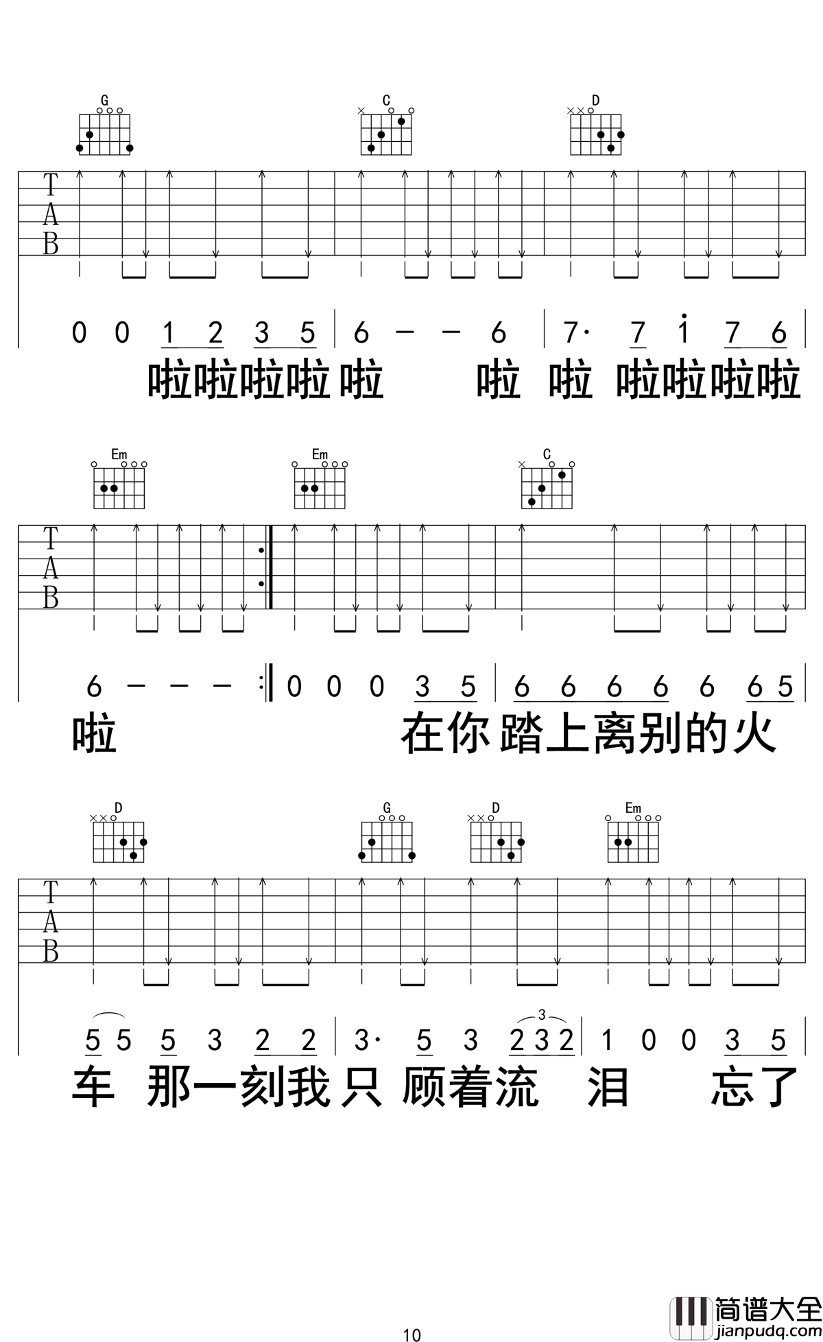 别知己吉他谱_海来阿木/阿呷拉古/曲比阿且_高山流水知音难觅