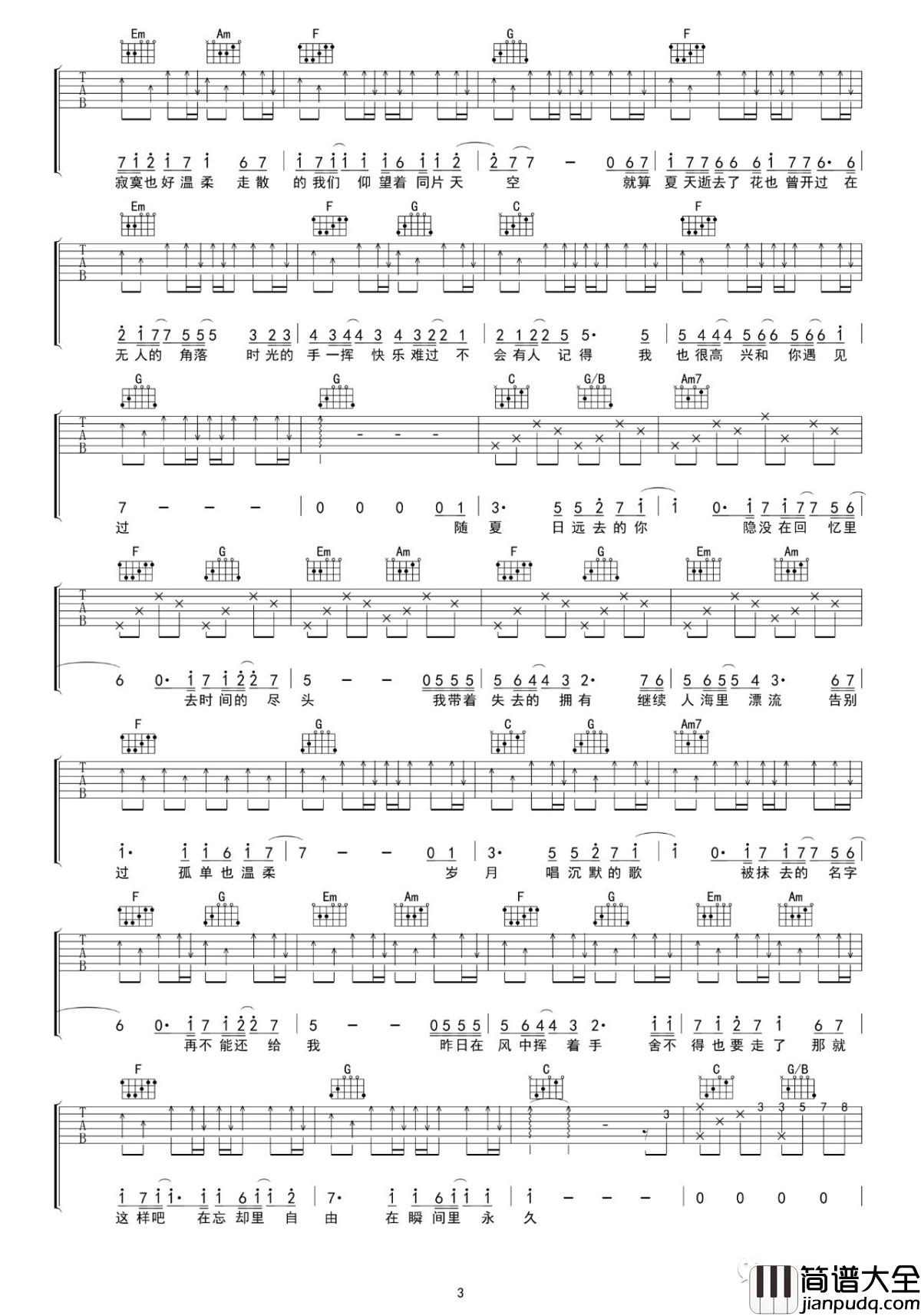 只要有想见的人，就不是孤身一人吉他谱_王源演唱_吴先生TAB制谱