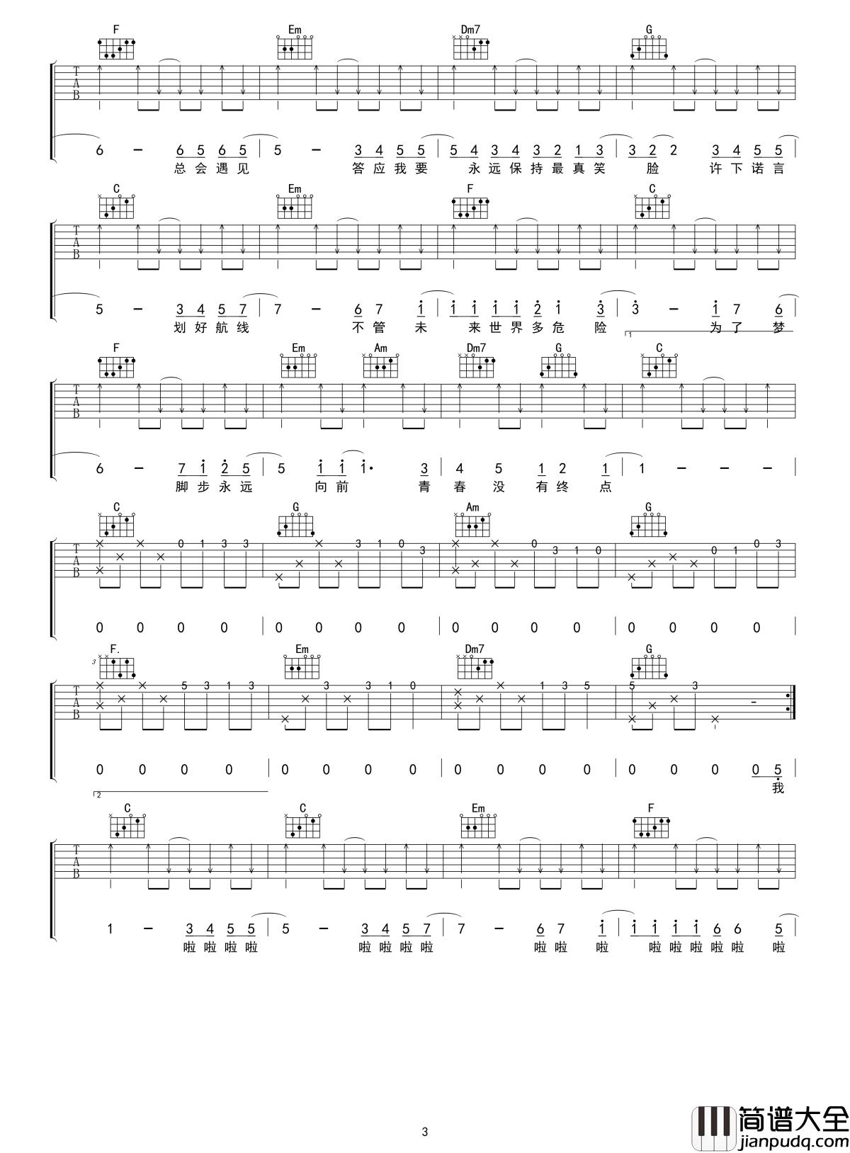 人生下站见吉他谱_孙子涵_吴先生TAB制谱