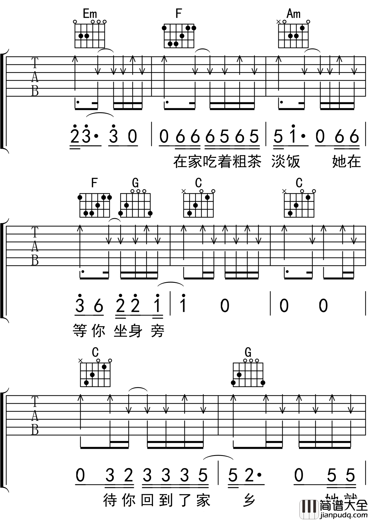 你是姑娘不是我的新娘吉他谱_隔壁老樊_C调吉他弹唱谱