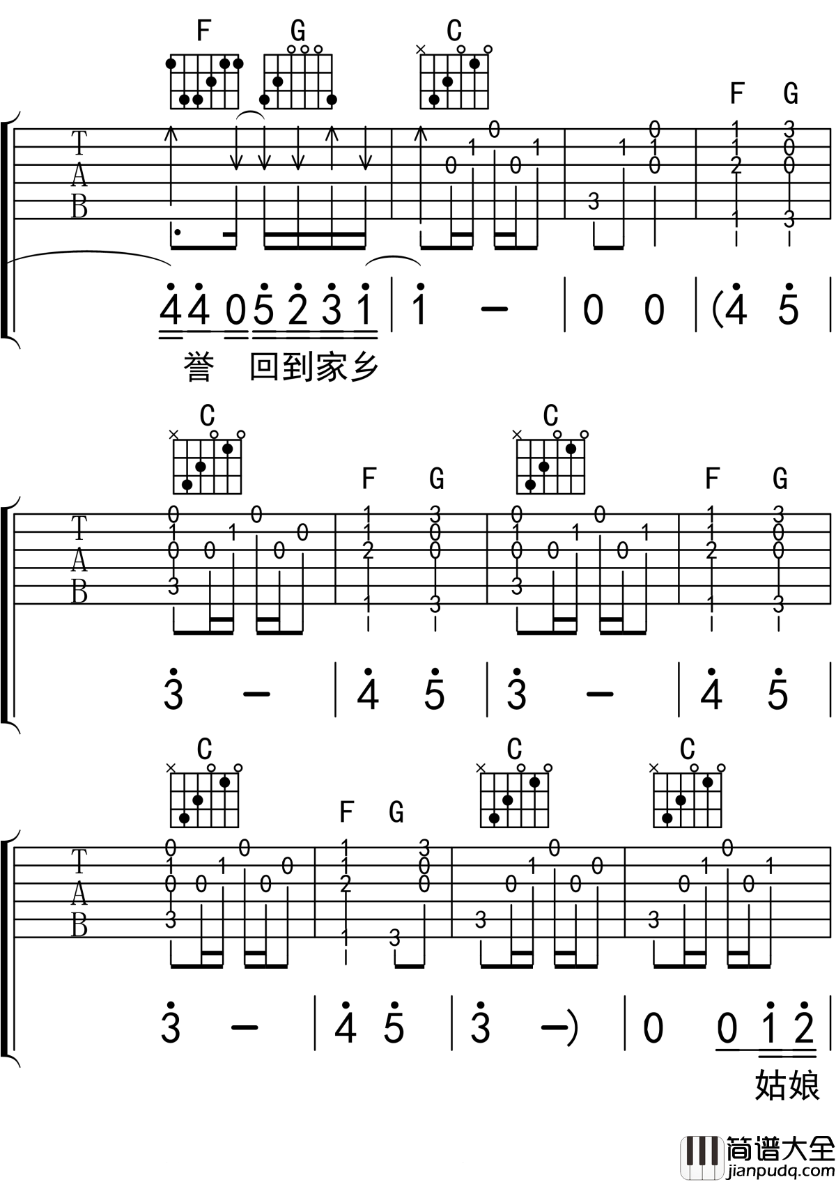 你是姑娘不是我的新娘吉他谱_隔壁老樊_C调吉他弹唱谱