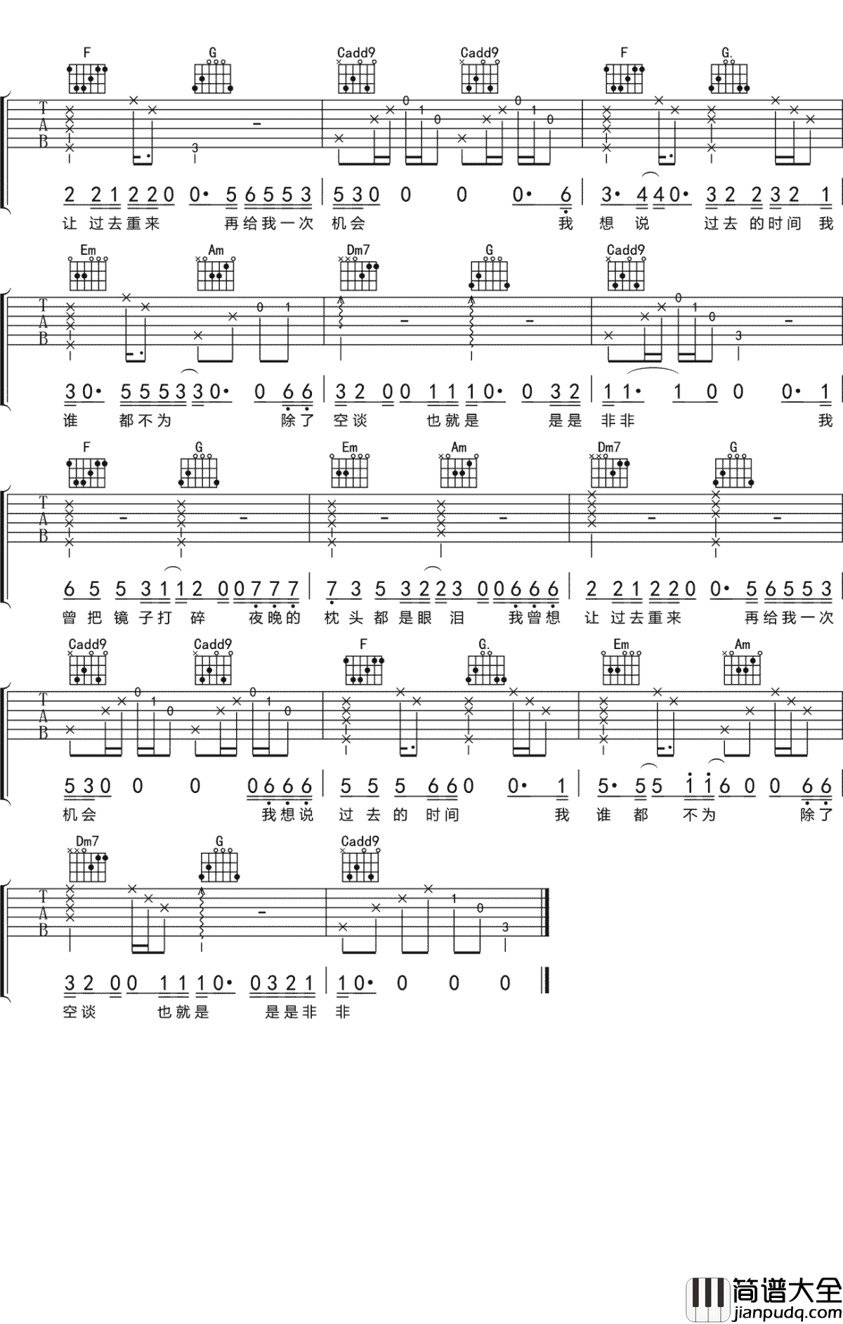我曾吉他谱_隔壁老樊_我曾相信的坚信的