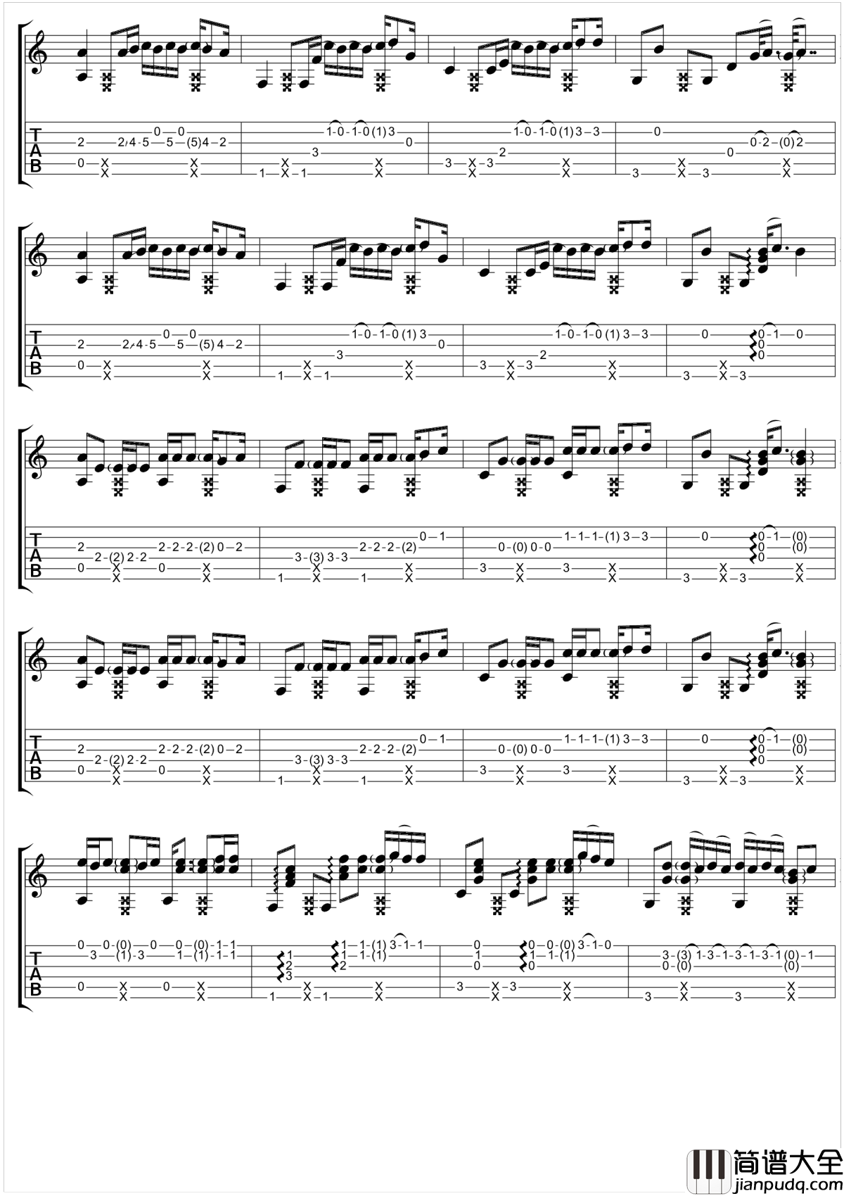 Despacito吉他谱_Luis_Fonsi_Daddy_Yankee_一切都可以慢慢来