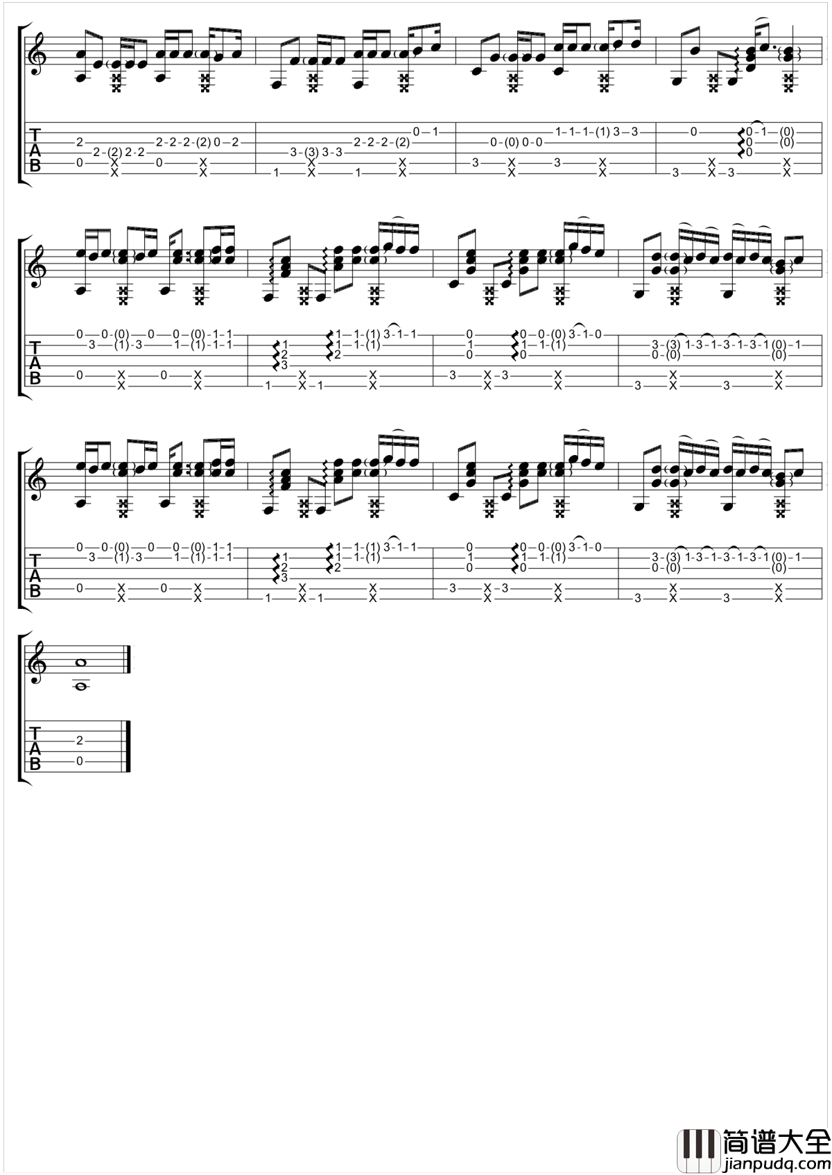 Despacito吉他谱_Luis_Fonsi_Daddy_Yankee_一切都可以慢慢来