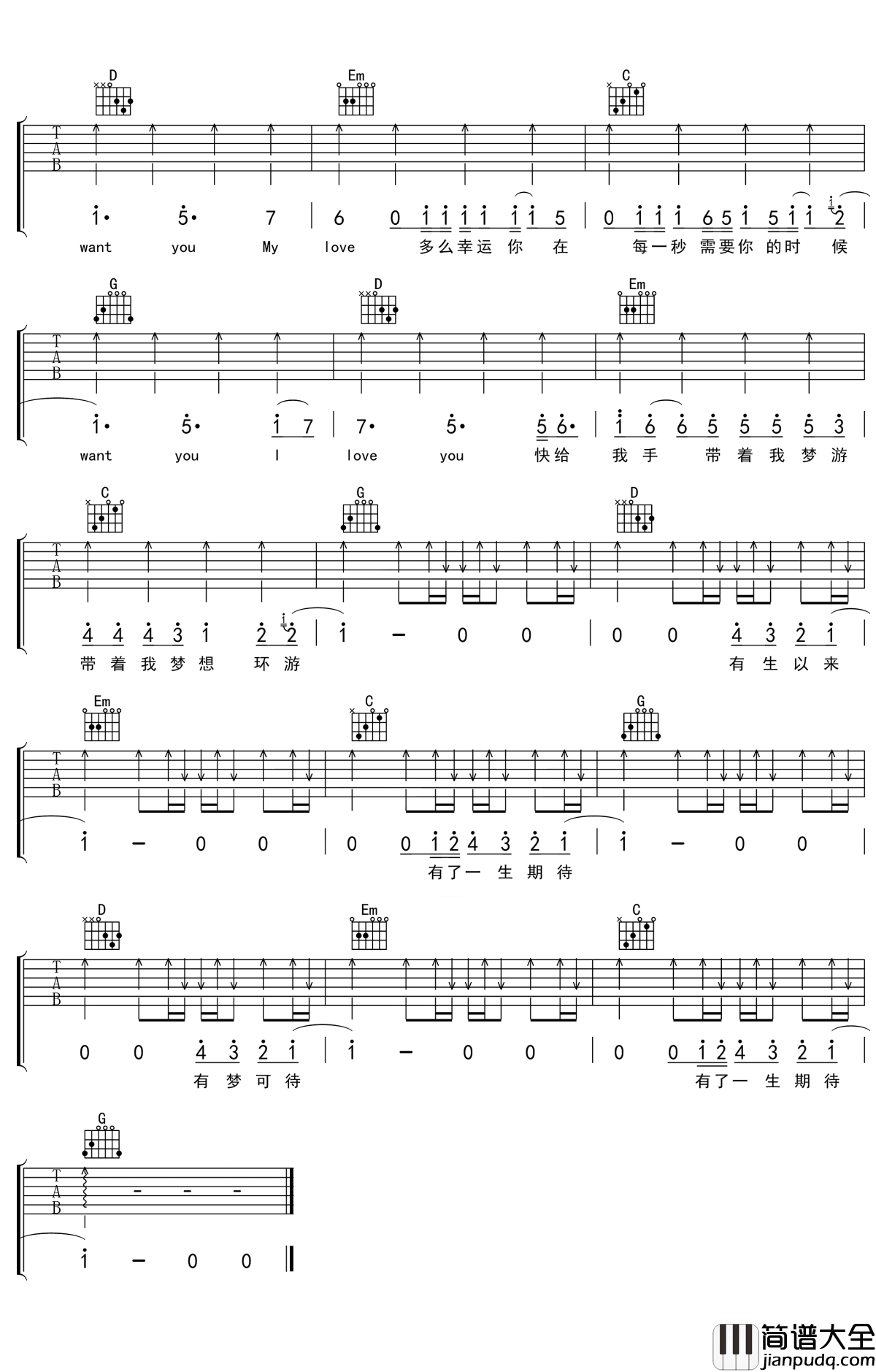 有梦可待吉他谱_陈立农_电视剧_幕后之王_片头曲