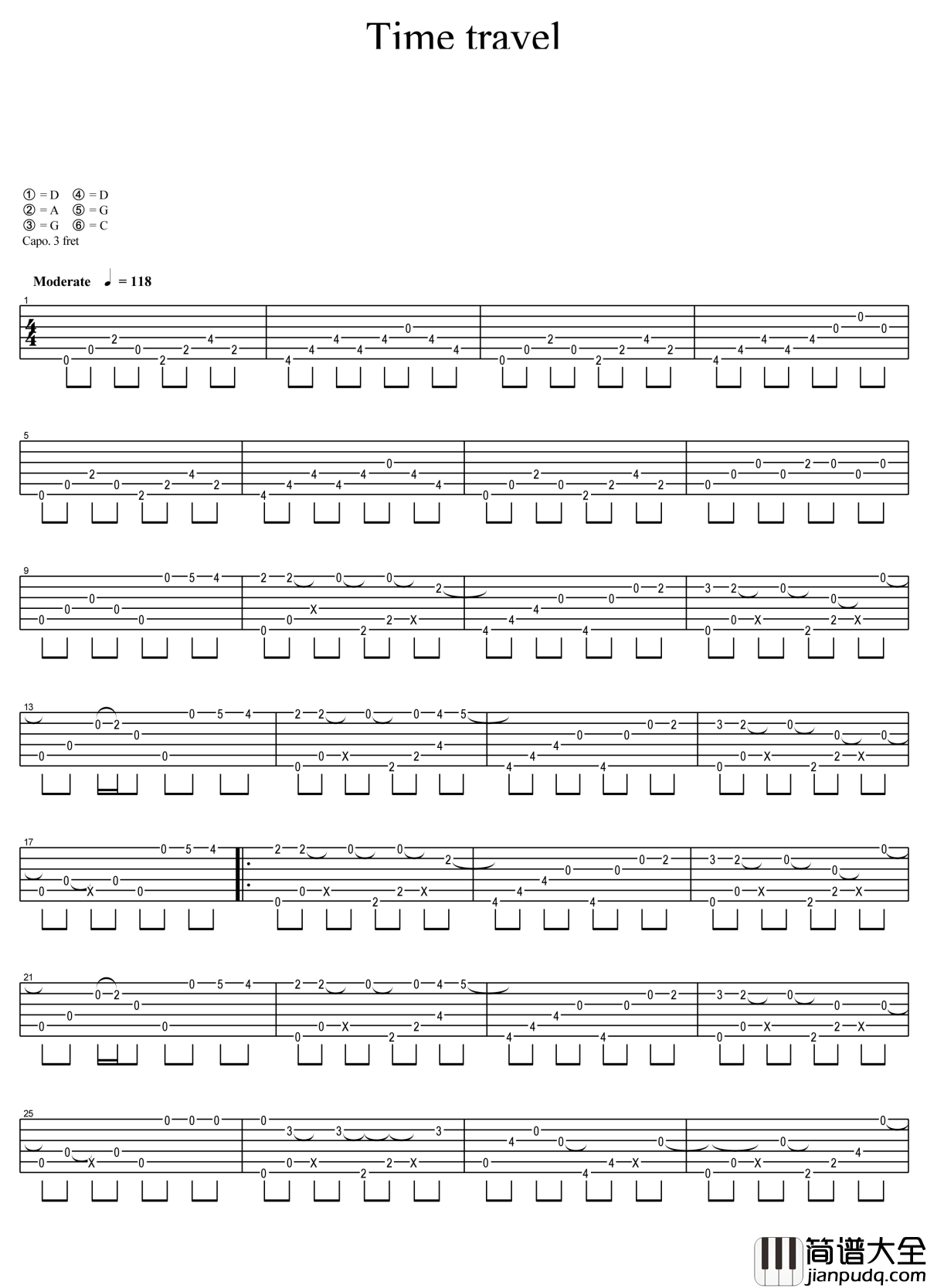 time_travel吉他谱_岸部真明_时间是让人猝不及防的旅行