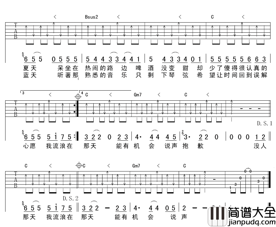 一个人流浪吉他谱_飞轮海_我离开了，你会想起我吗