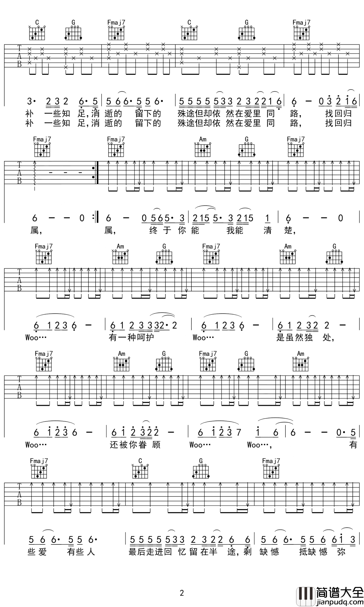 半途吉他谱_蔡健雅_往事不可追忆