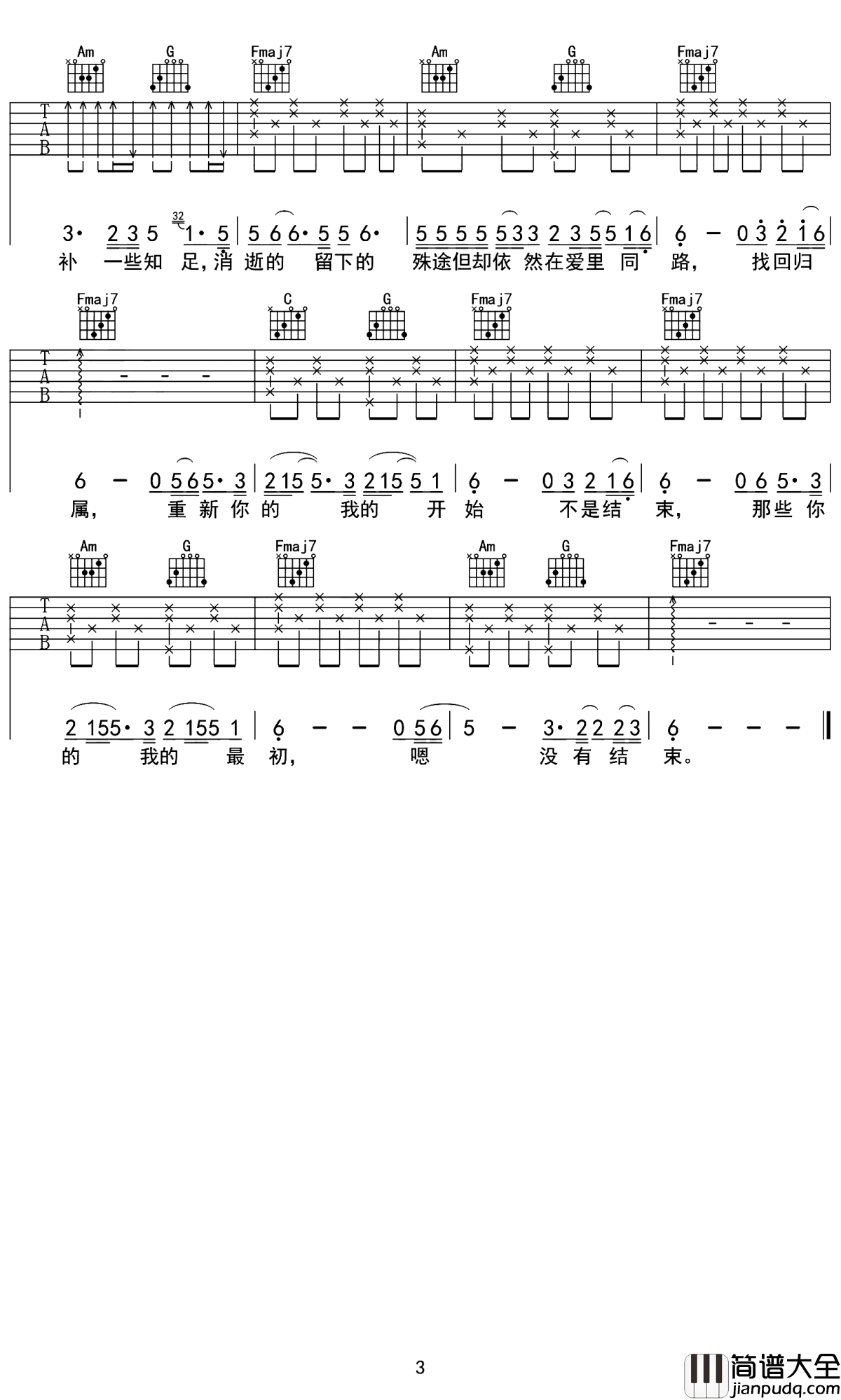 半途吉他谱_蔡健雅_往事不可追忆