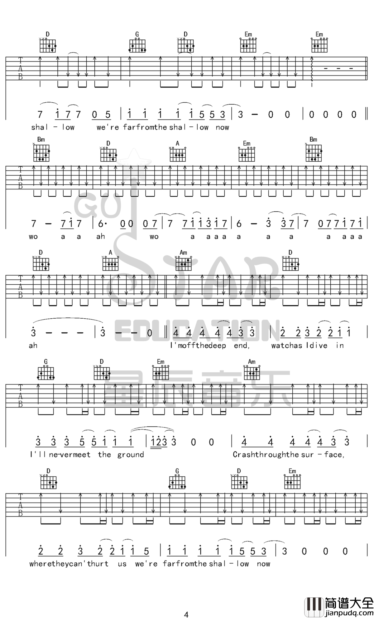 Shallow吉他谱_Lady_Gaga_唯有荒诞能冲淡悲伤