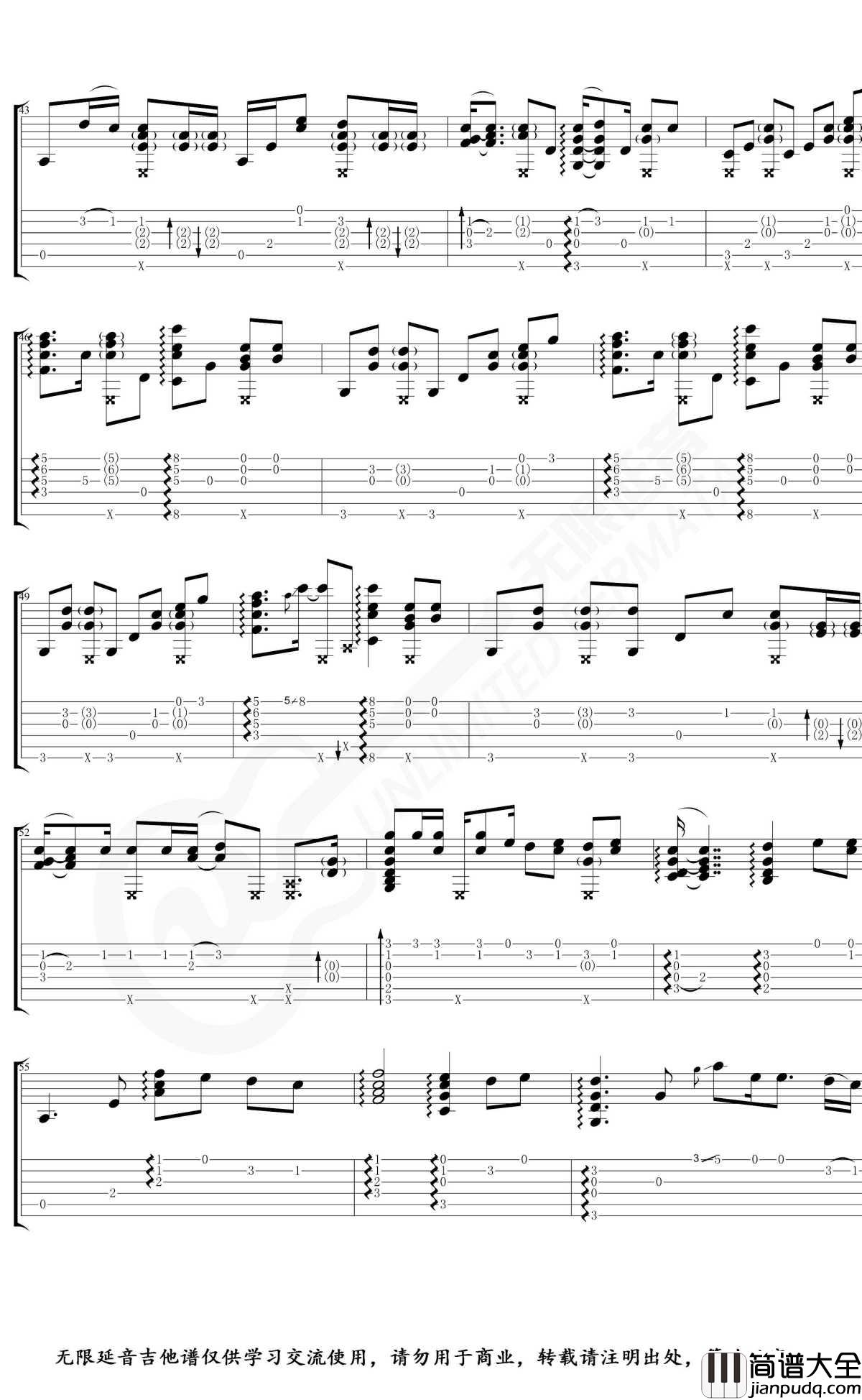 Andrew_Foy指弹吉他谱_One_Call_Away_无限延音制谱