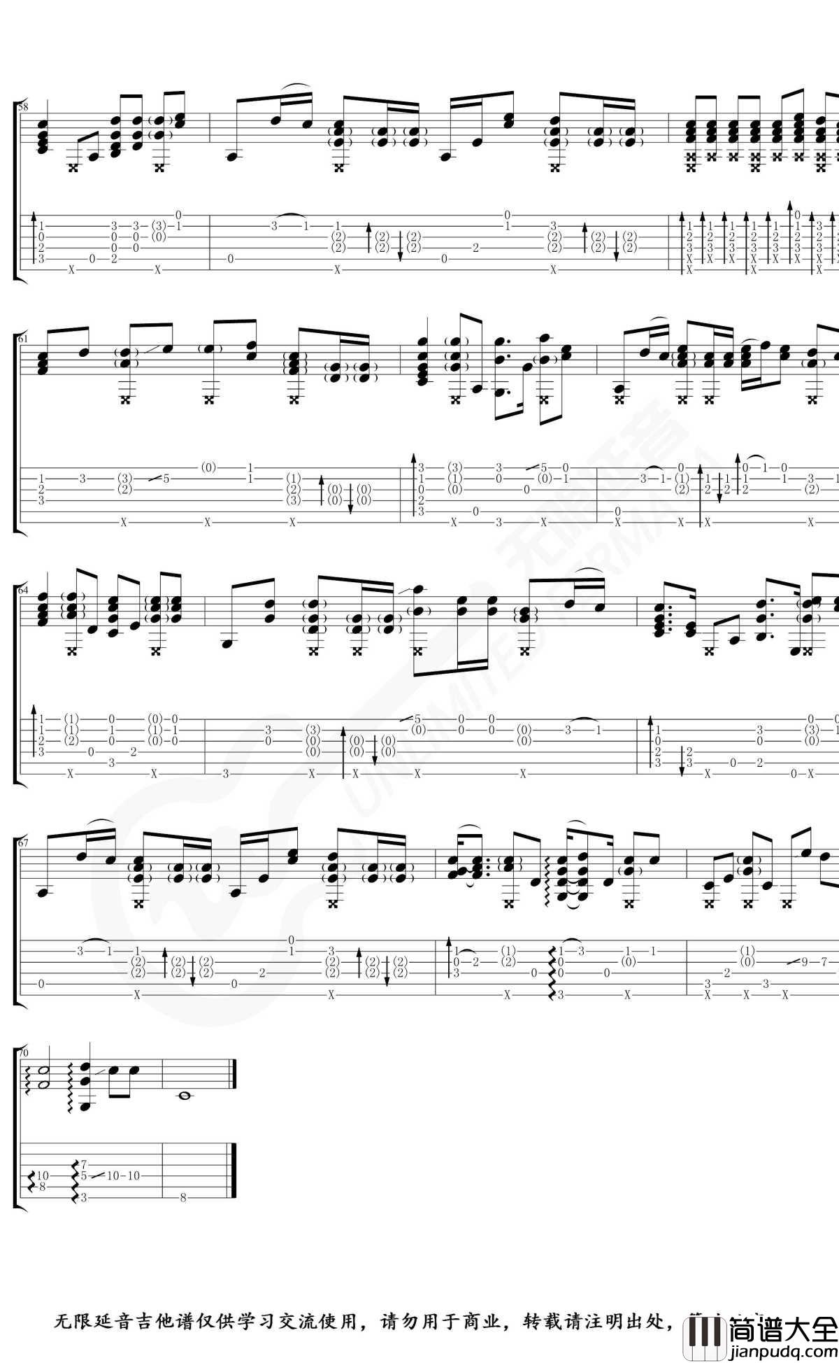 Andrew_Foy指弹吉他谱_One_Call_Away_无限延音制谱