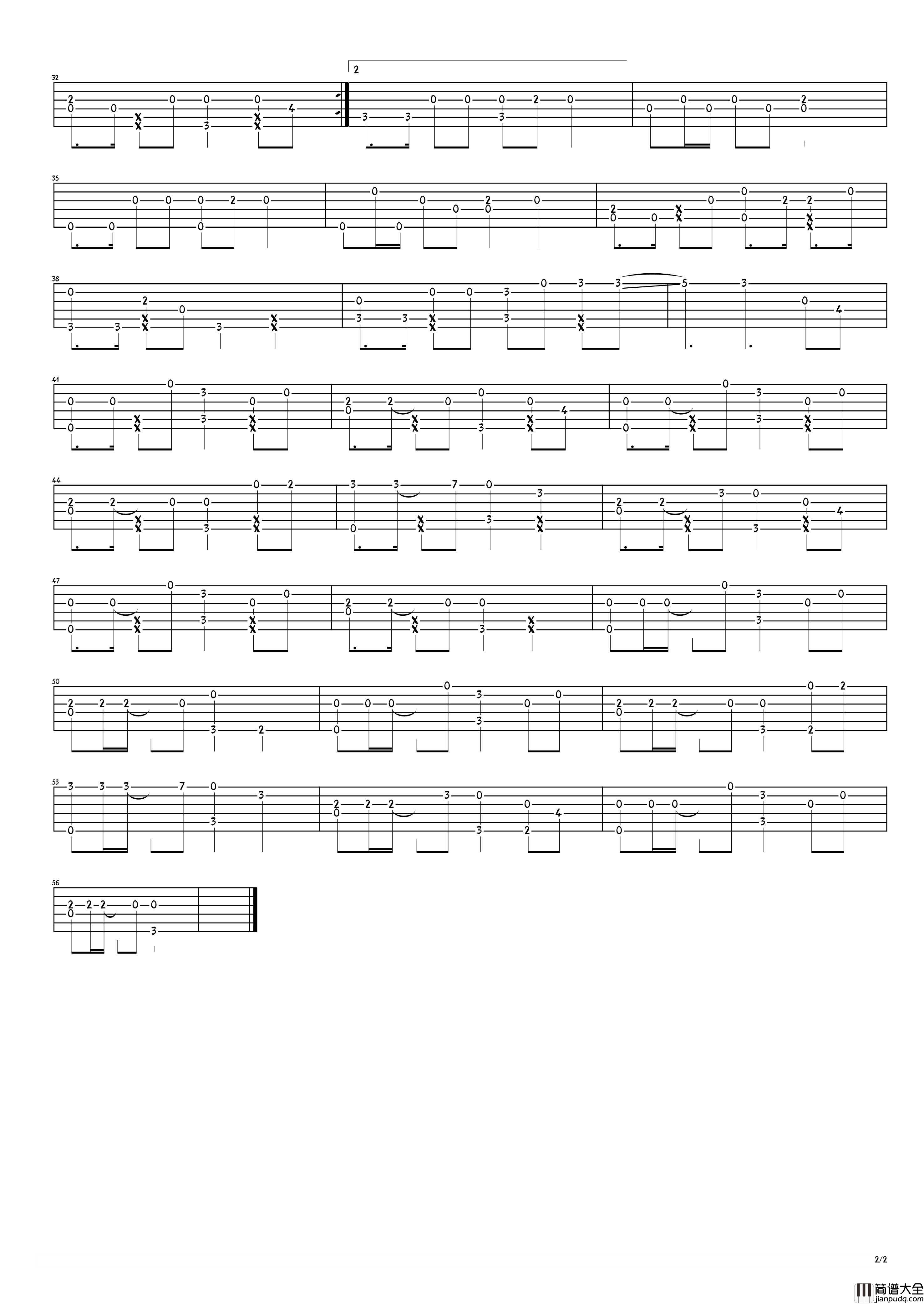 Way_Back_Home吉他谱_指弹版_SHAUN演唱_吴先生TAB制谱