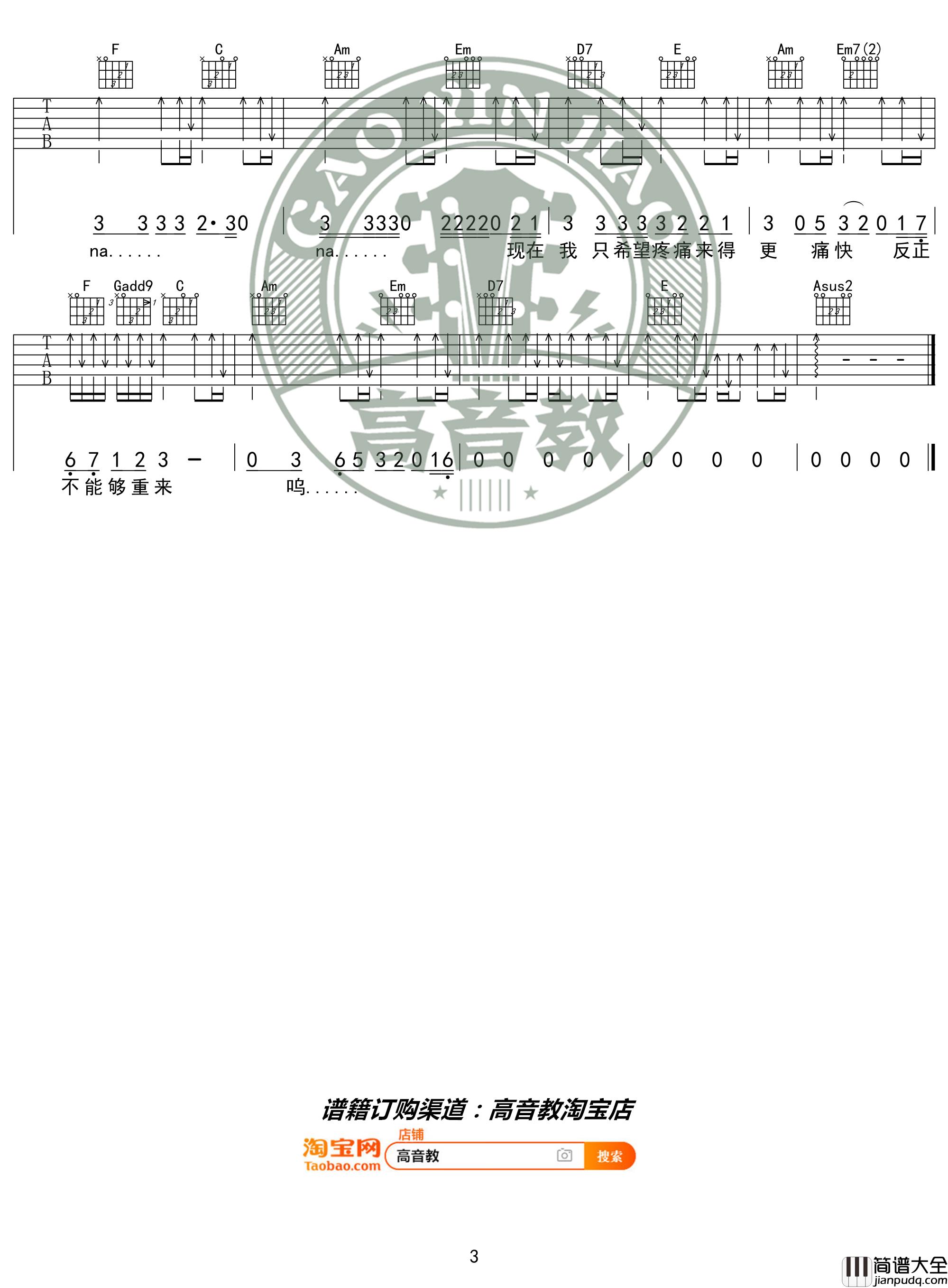 男孩吉他谱_C调入门版_梁博_猴哥吉他教学_高音教编配