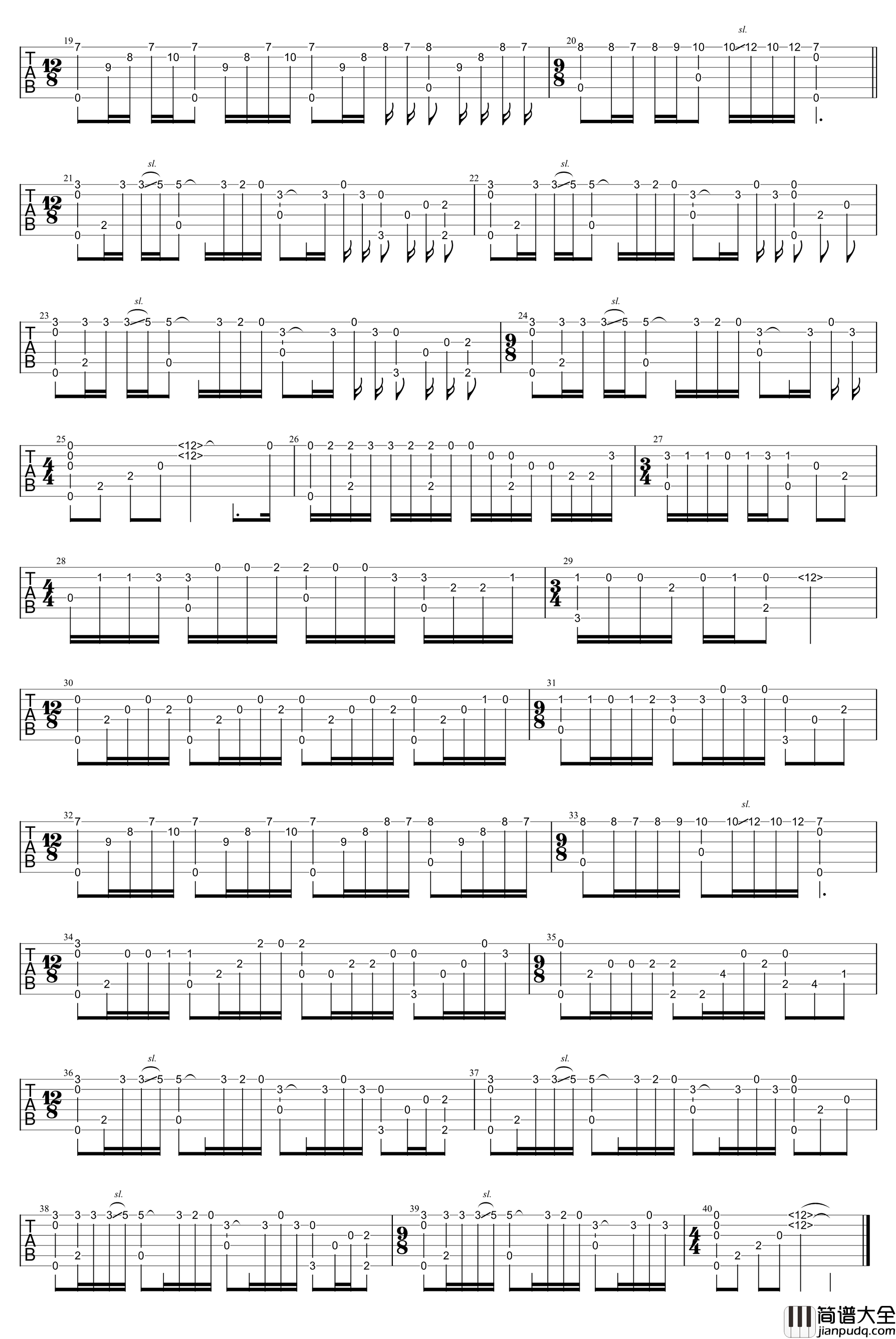 梦中的婚礼指弹谱_卢家宏版_吉他独奏谱_教学视频
