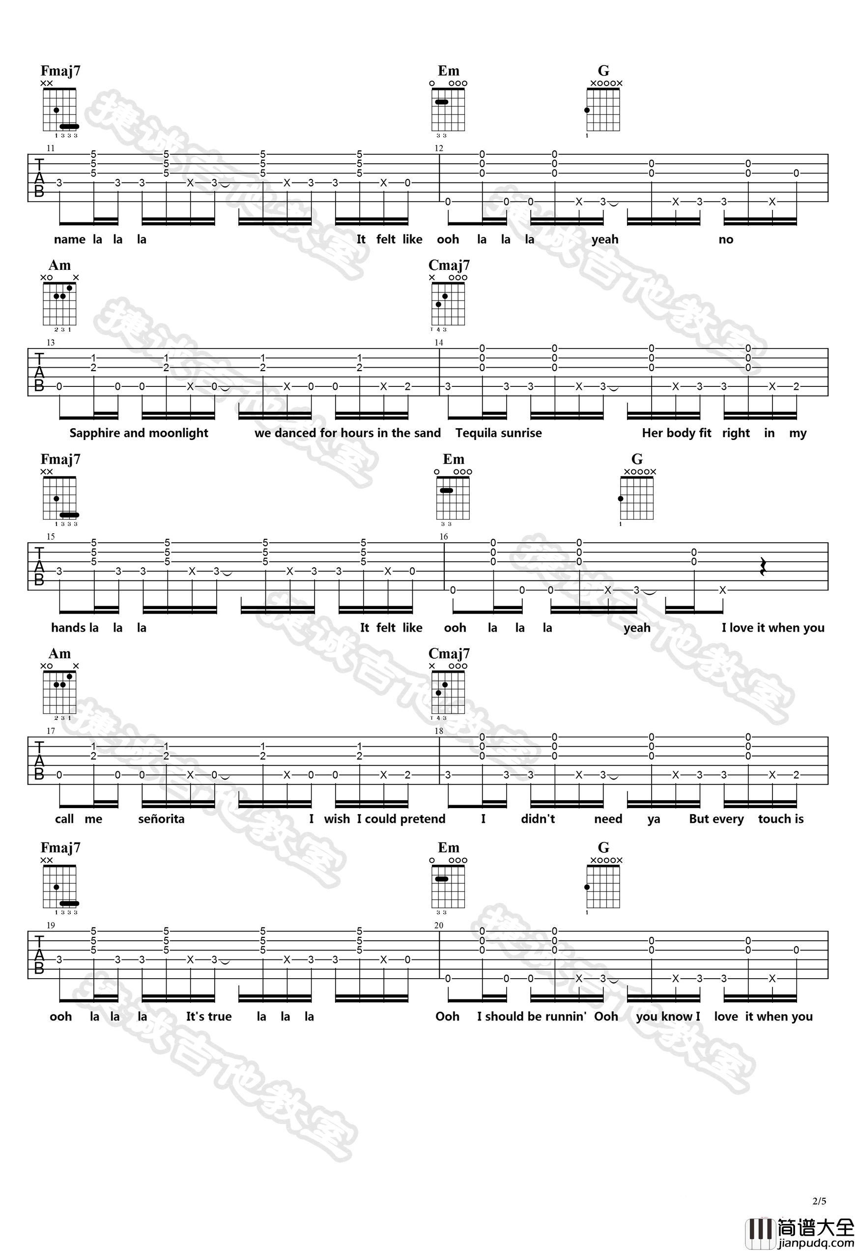 Senorita吉他谱_弹唱六线谱_Shawn_Mendes/Camila_Cabello