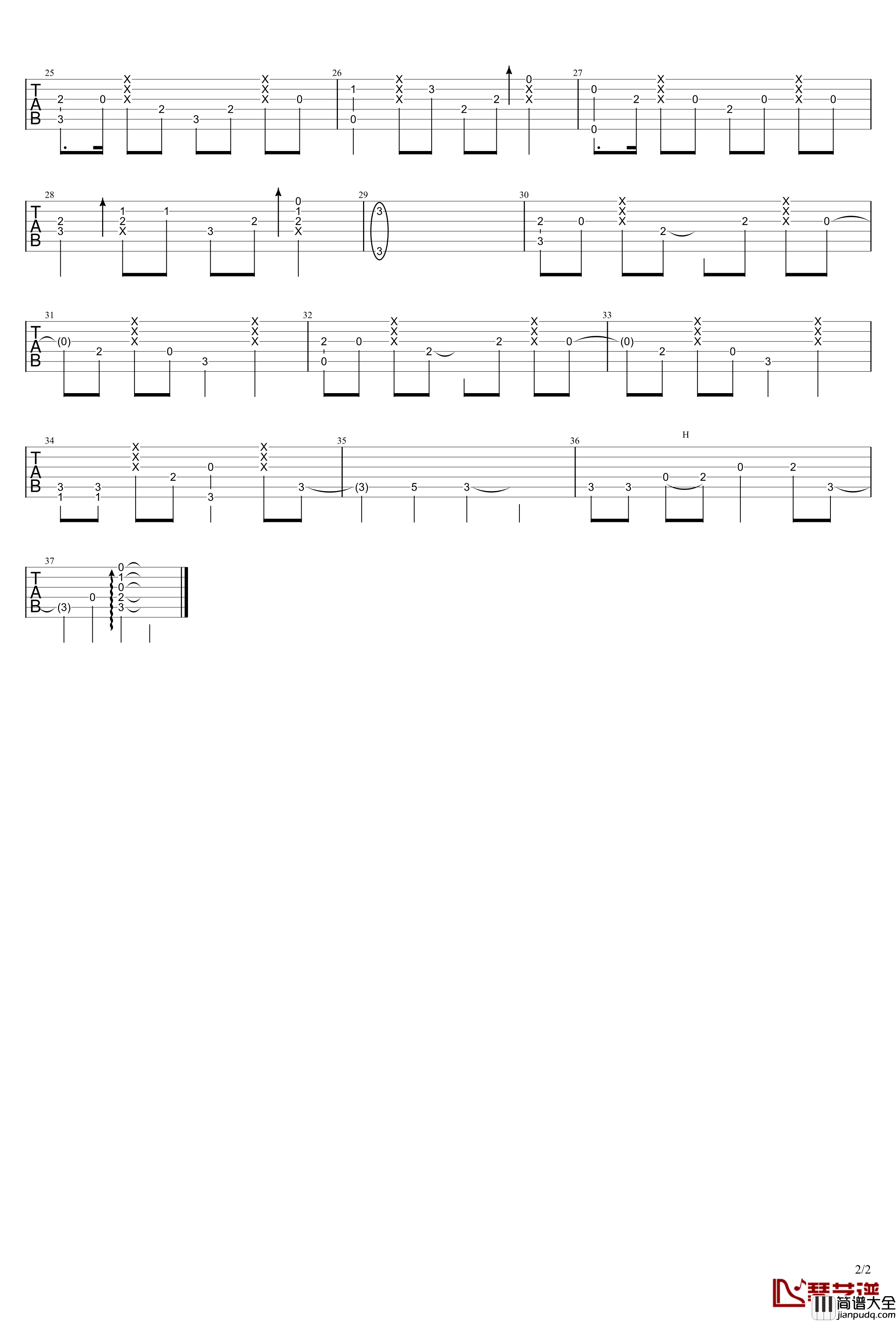 不怕吉他指弹谱_C调_动漫_神兵小将_片尾曲