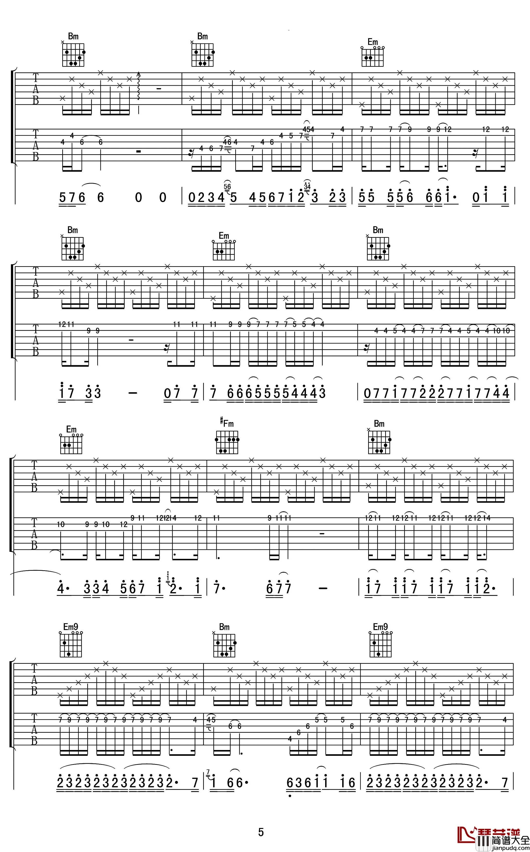 Cancion_Triste吉他谱_重奏_jesse_cook_予山璥编配